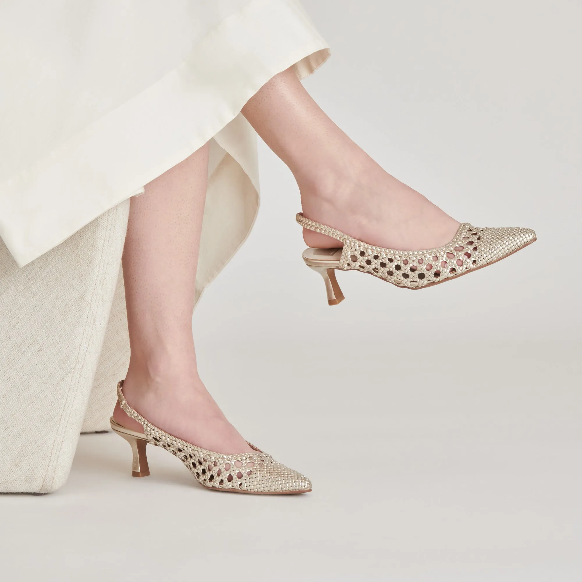OLYMPA HEELS LIGHT GOLD METALLIC STELLA Durable Upper