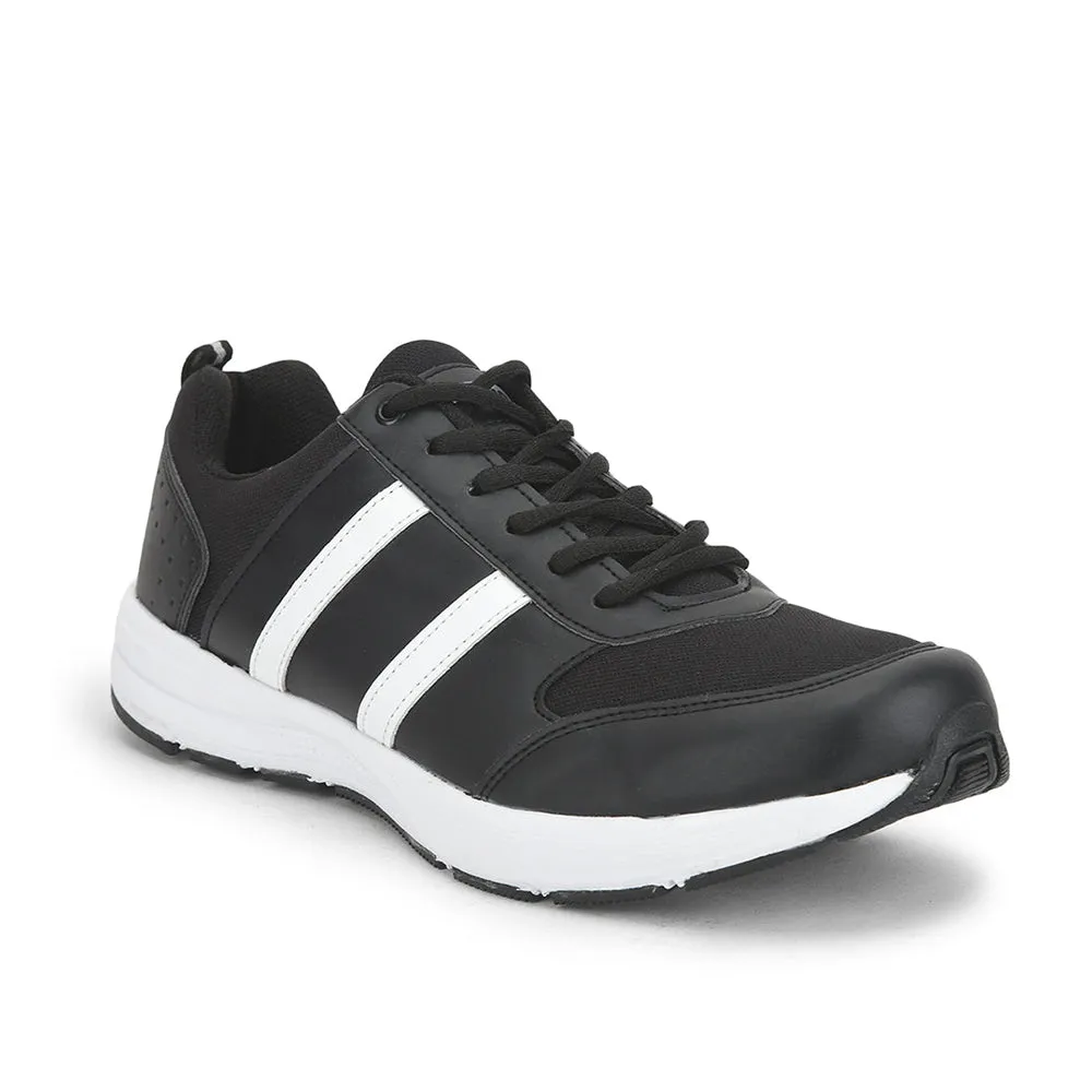 FORCE 10 Sports Lacing Shoe For Men (Black) LB46-SNE By Liberty solid - color Ankle Support