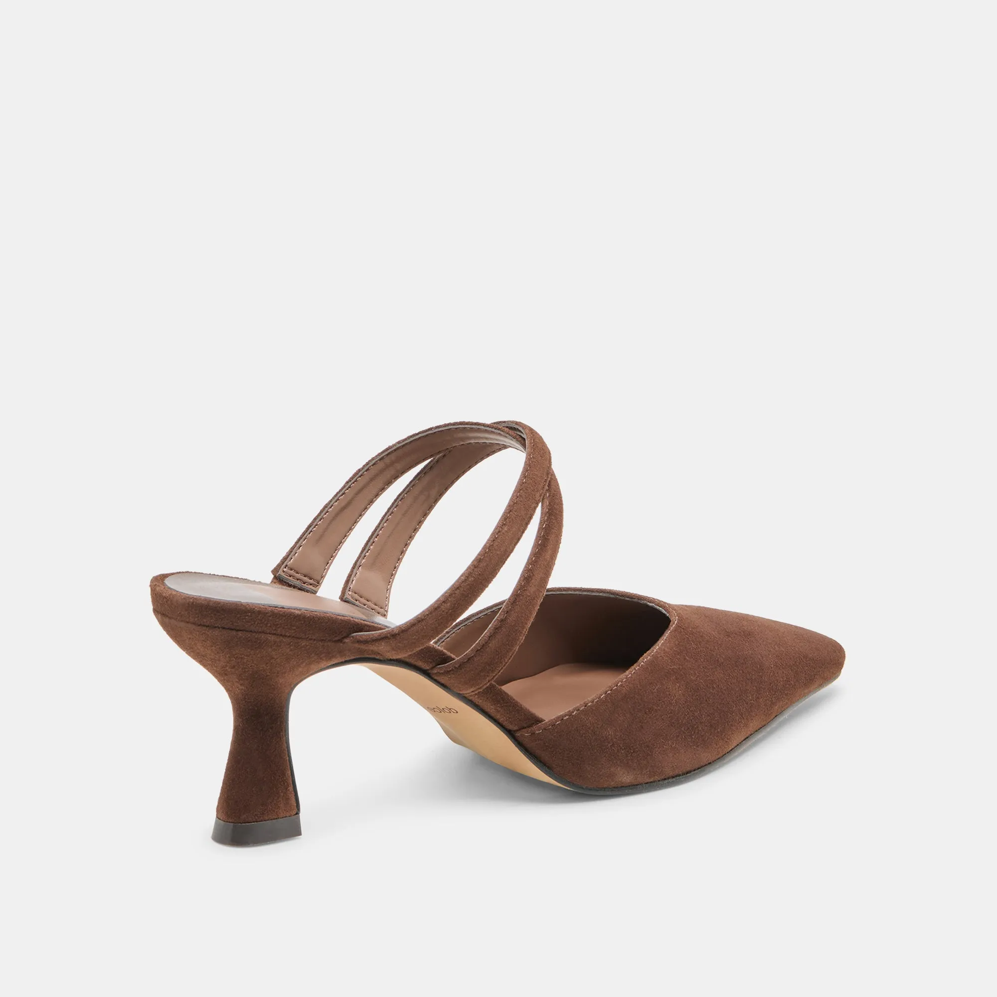 Holiday Party Footwear Quick Drying LINORE HEELS DK BROWN SUEDE
