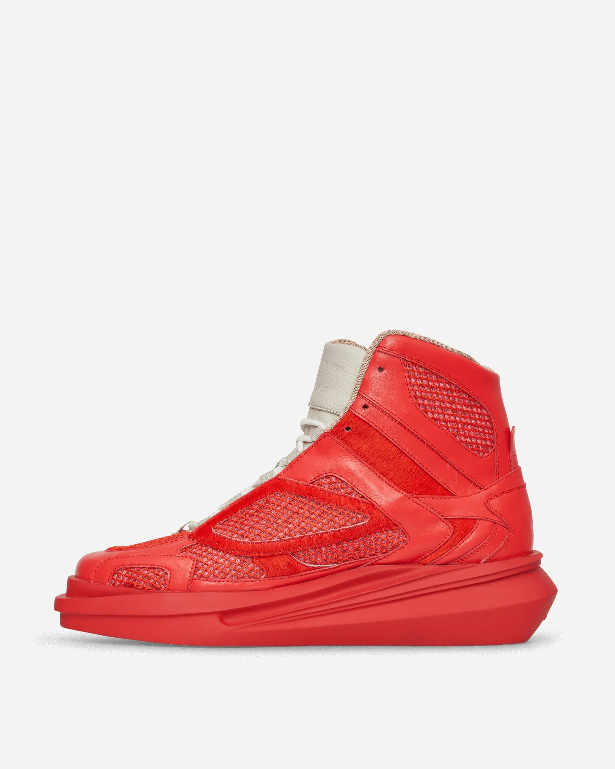 High Top Mono Hiking Sneakers Red Weekend Fun Fresh Look