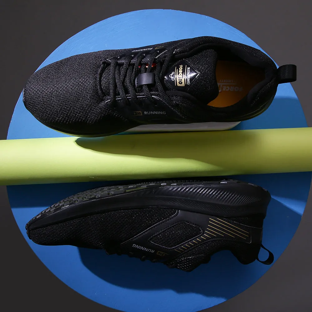 Force 10 By Liberty Black Sports Running Shoes For Men (AVENGE) formal - looking running shoes Youth - runner