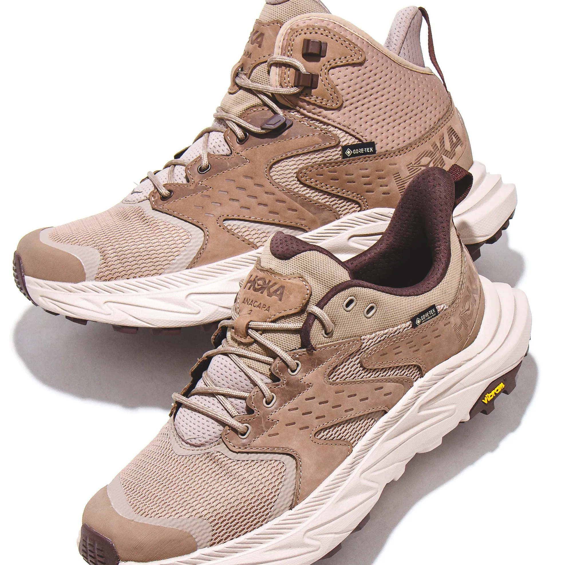 Hoka One One Men Anacapa 2 Mid GTX Gore-Tex Dune Oxford Tan 1141633-DOTN Wide toe box