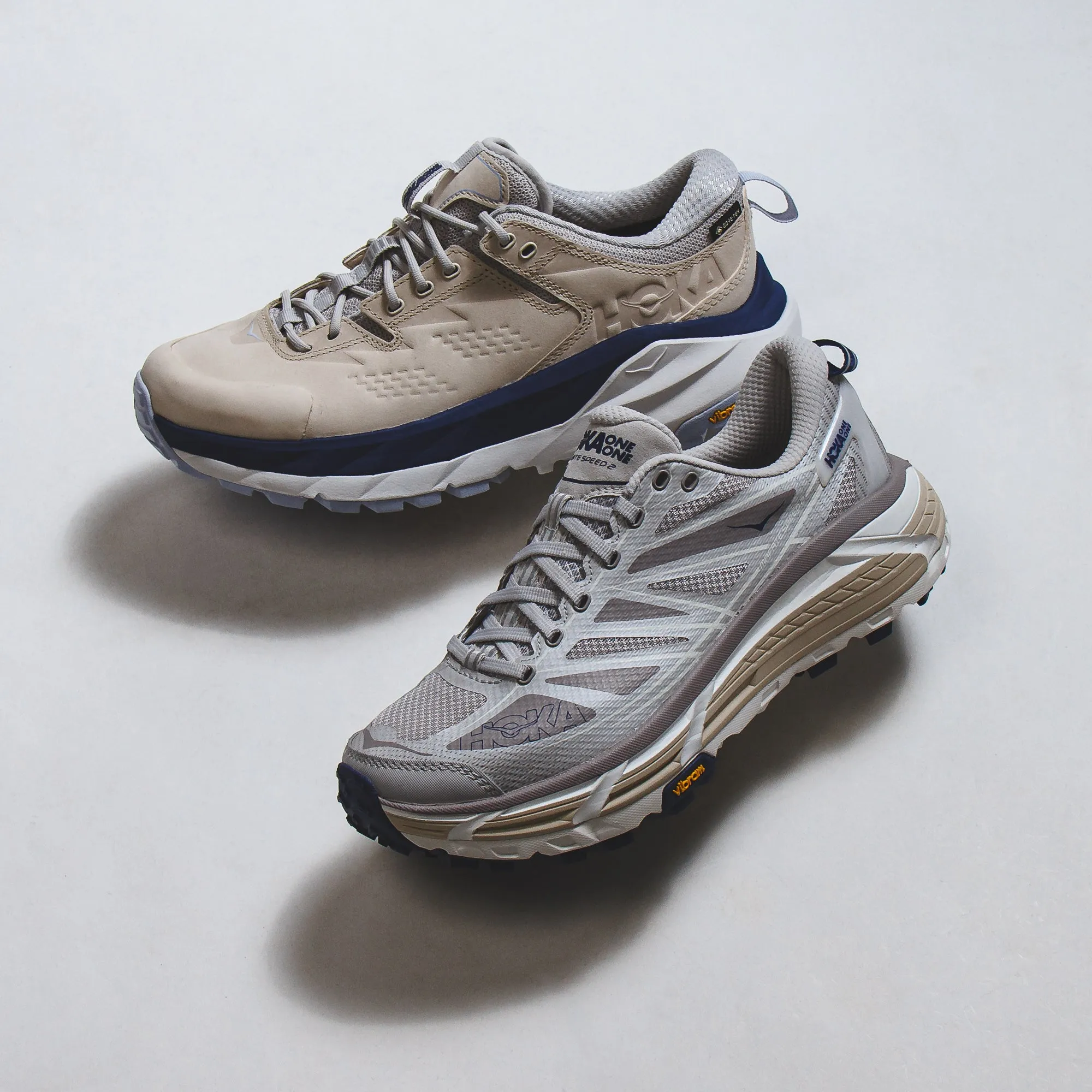 Comfort Walk Minimal Slim Profile Hoka One One Men Kaha Low GTX Gore-Tex Oat Milk Vaporous 1123114-OPR