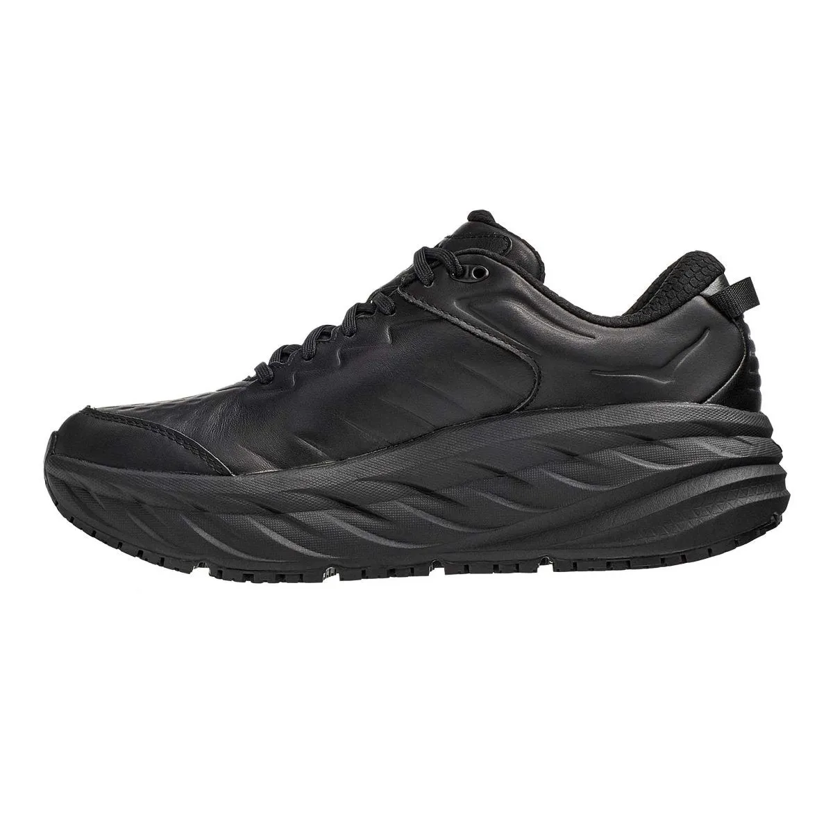 Hoka One One Men's Bondi SR Black Leather Universal Fit Beach Friendly