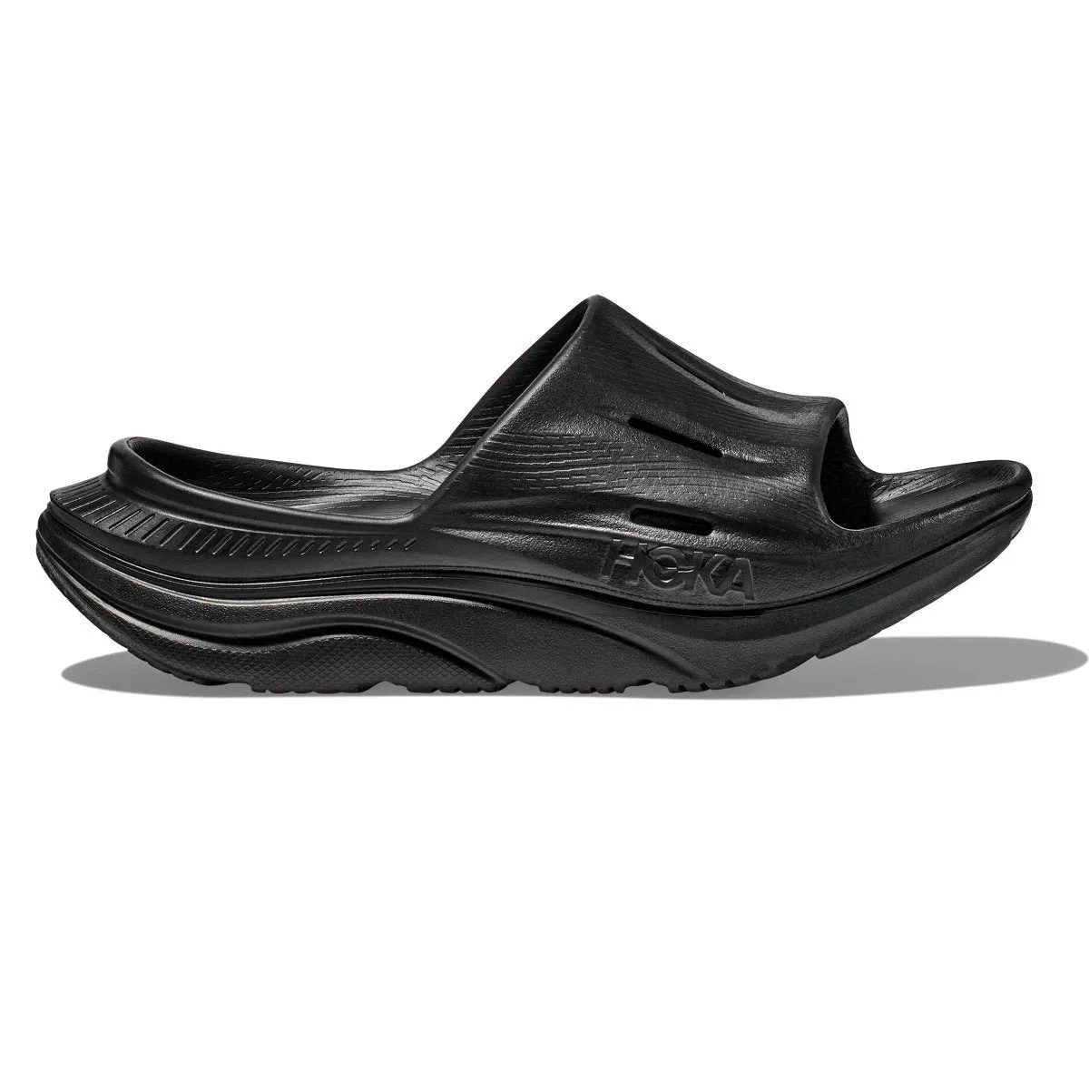 Simple Style synthetic leather Hoka One One Men's Ora Recovery Slide 3 Black