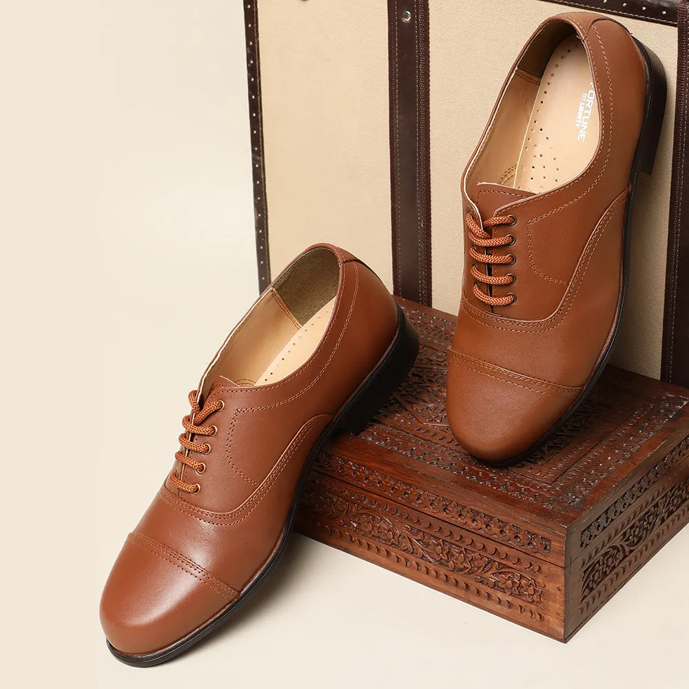 Fortune Tan Classic Oxford Shoes For Men 7168-03 By Liberty American Oxfords