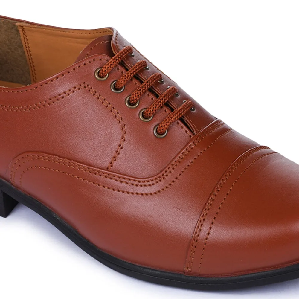 Walk Comfort Fortune Tan Classic Oxford Shoes For Men 7168-03 By Liberty