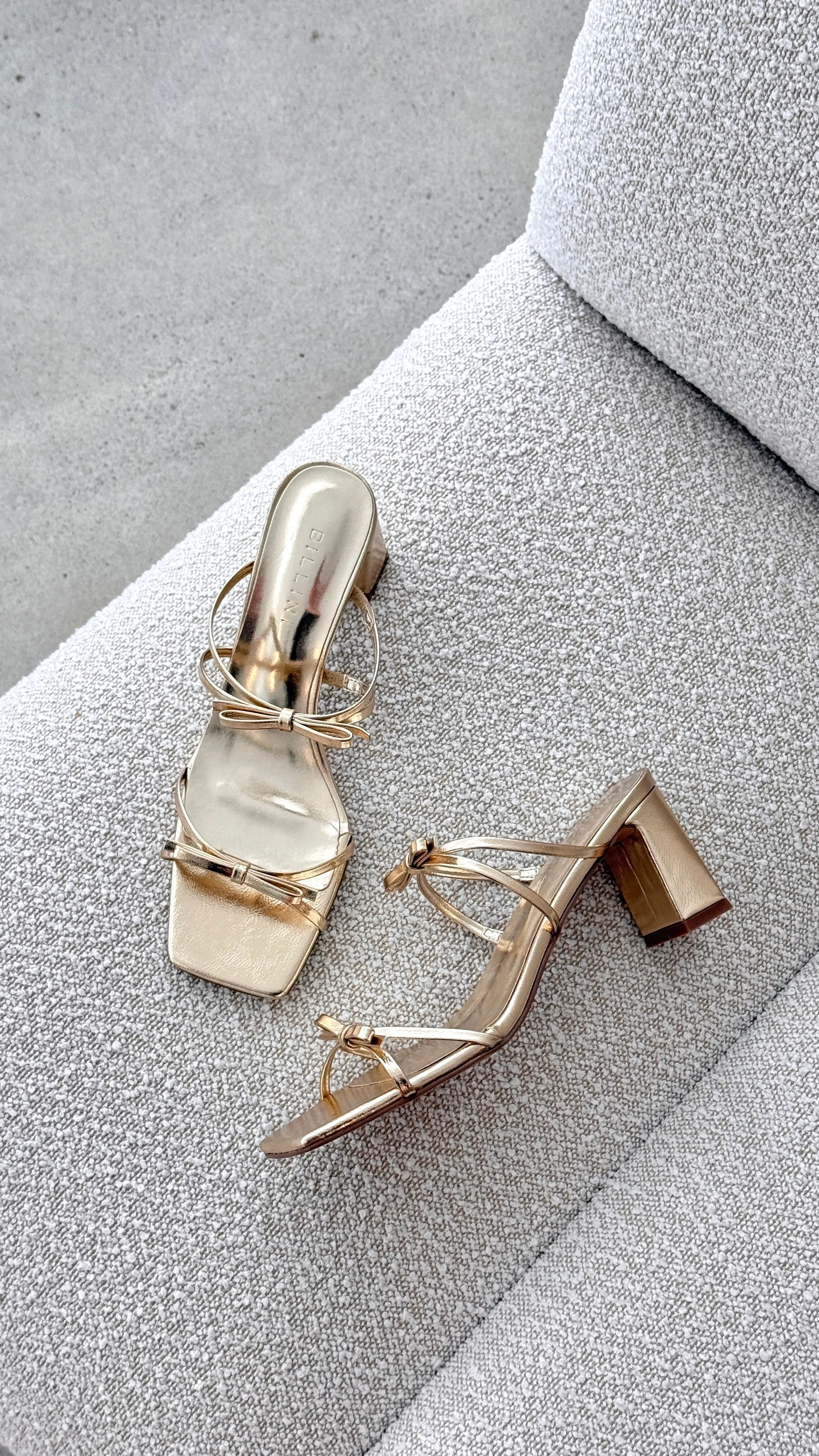 Formal Event Open Back Ilkie Heel - Gold Metallic