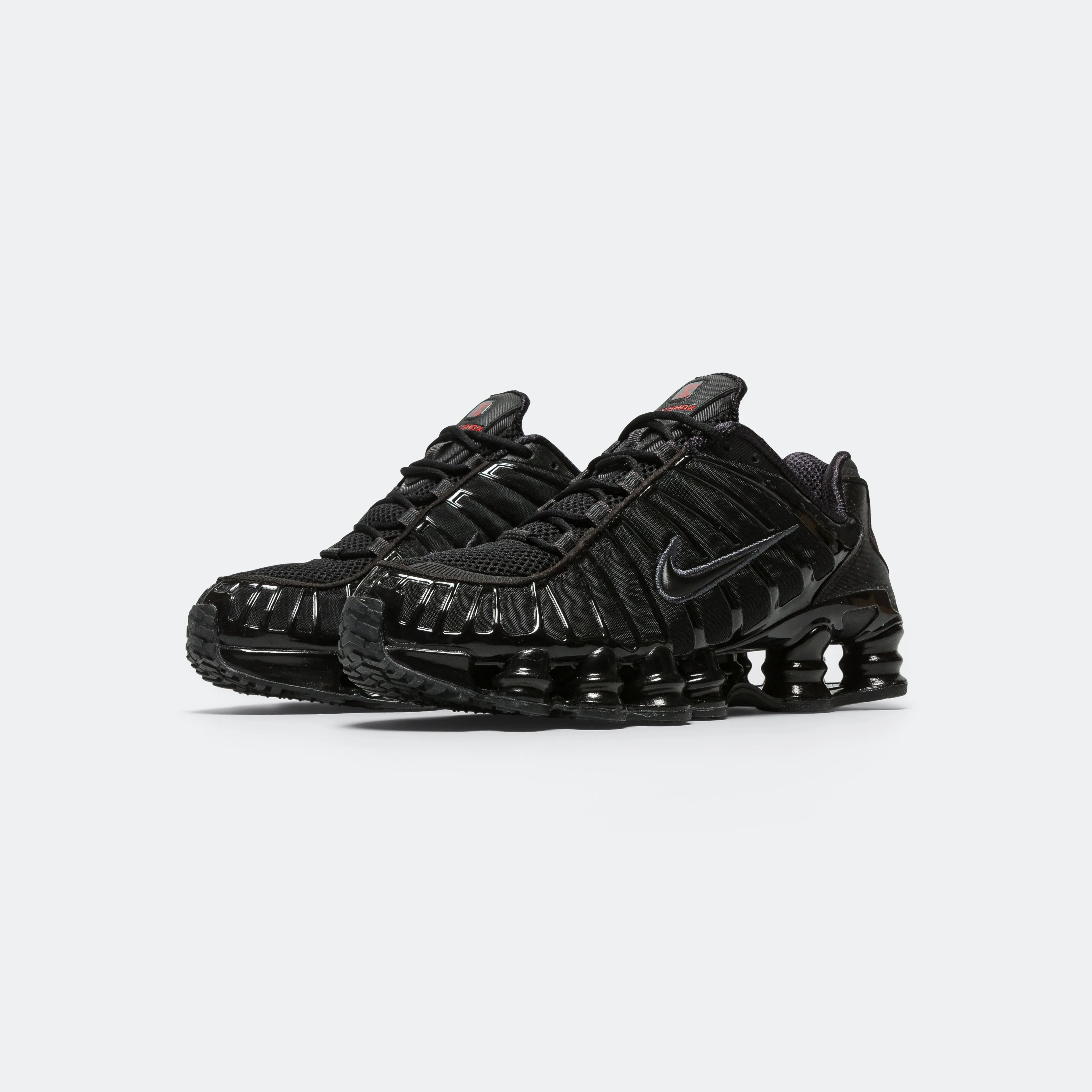 Womens Shox TL - Black/Black-Metallic Hematite-Max Orange Impact Dispersing Day-Long Comfort