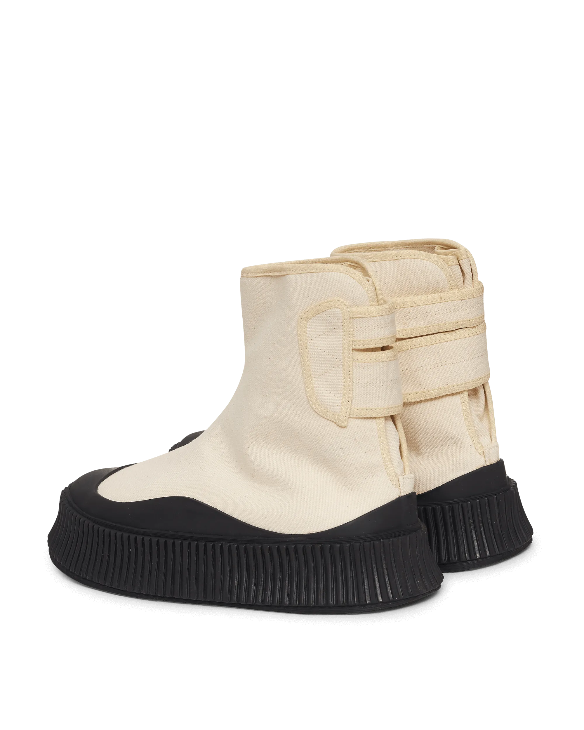 Market Go Knit Fresh Canvas High-Top Sneakers Beige