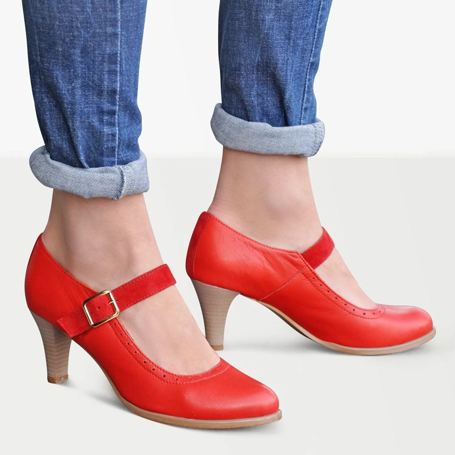 Shock-absorbent Shock - absorbing midsole Janis Cone - Mary Jane Heels