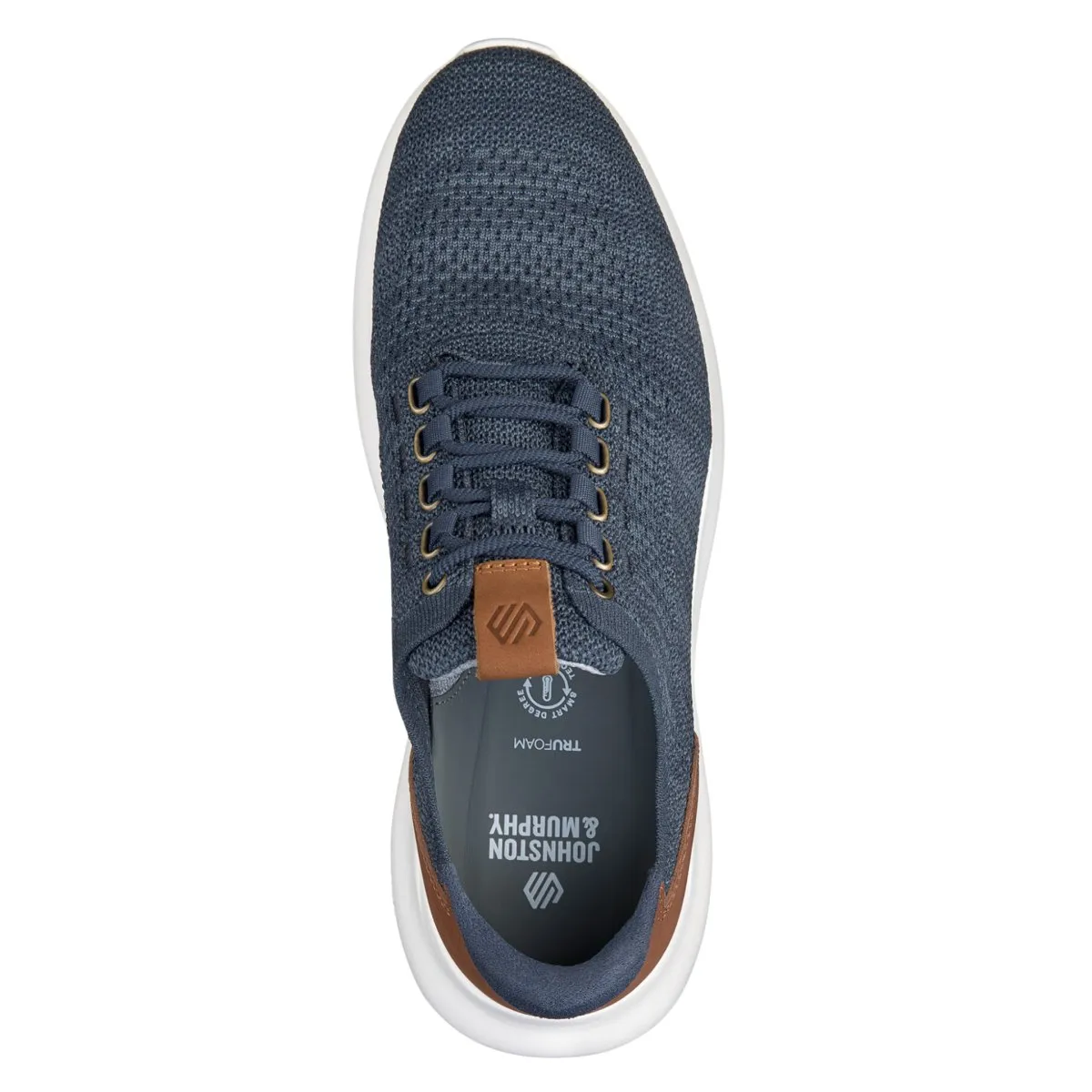 Johnston & Murphy Men's Amherst 2.0 Navy Heathered Knit Oxford Durability Lightweight