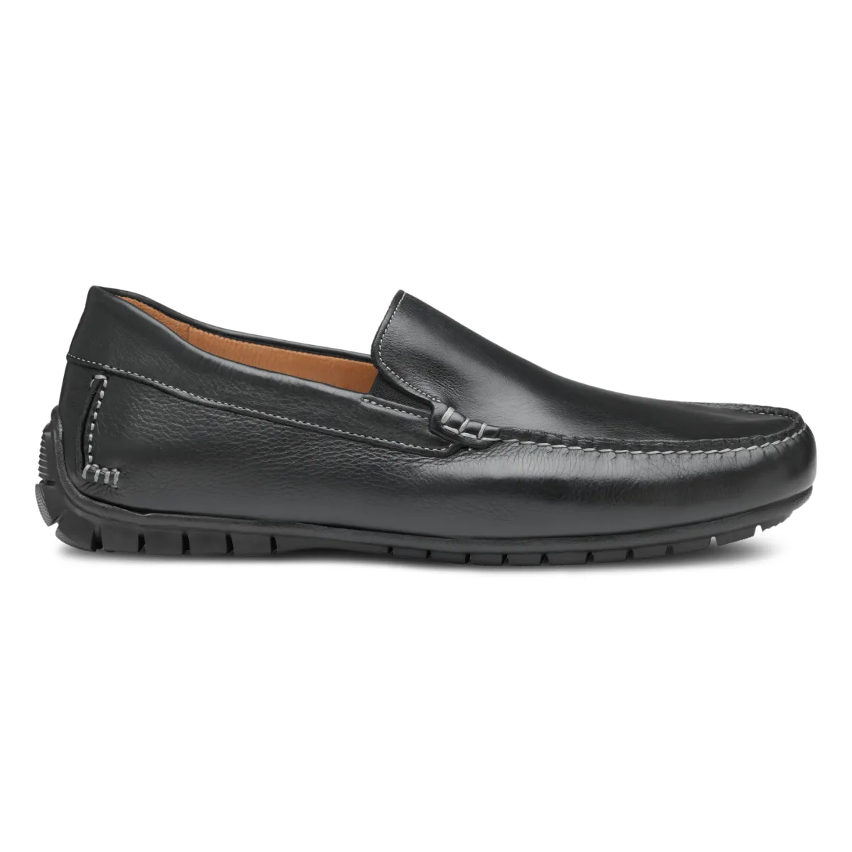 Johnston & Murphy Men's Cort Moc Venetian Black Full Grain Leather Comfort Function Edge Appeal