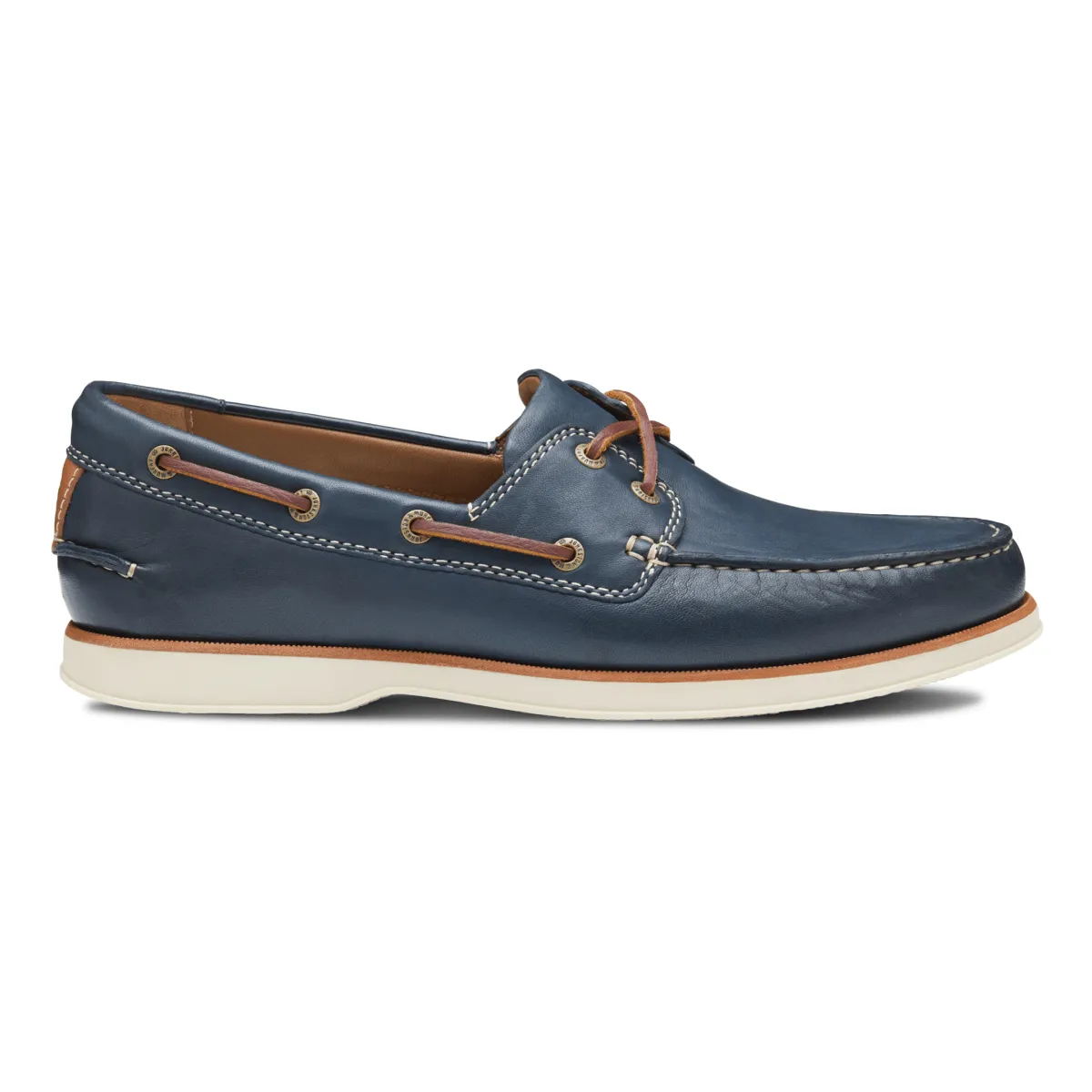 Johnston & Murphy Men's Monaco 2-Eye Boat Shoe Navy Glove Leather Foot Friendly