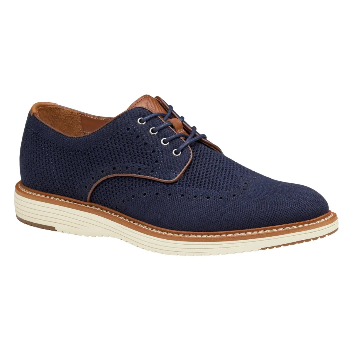 Support Motion Johnston & Murphy Men's Upton Knit Wing Tip Navy
