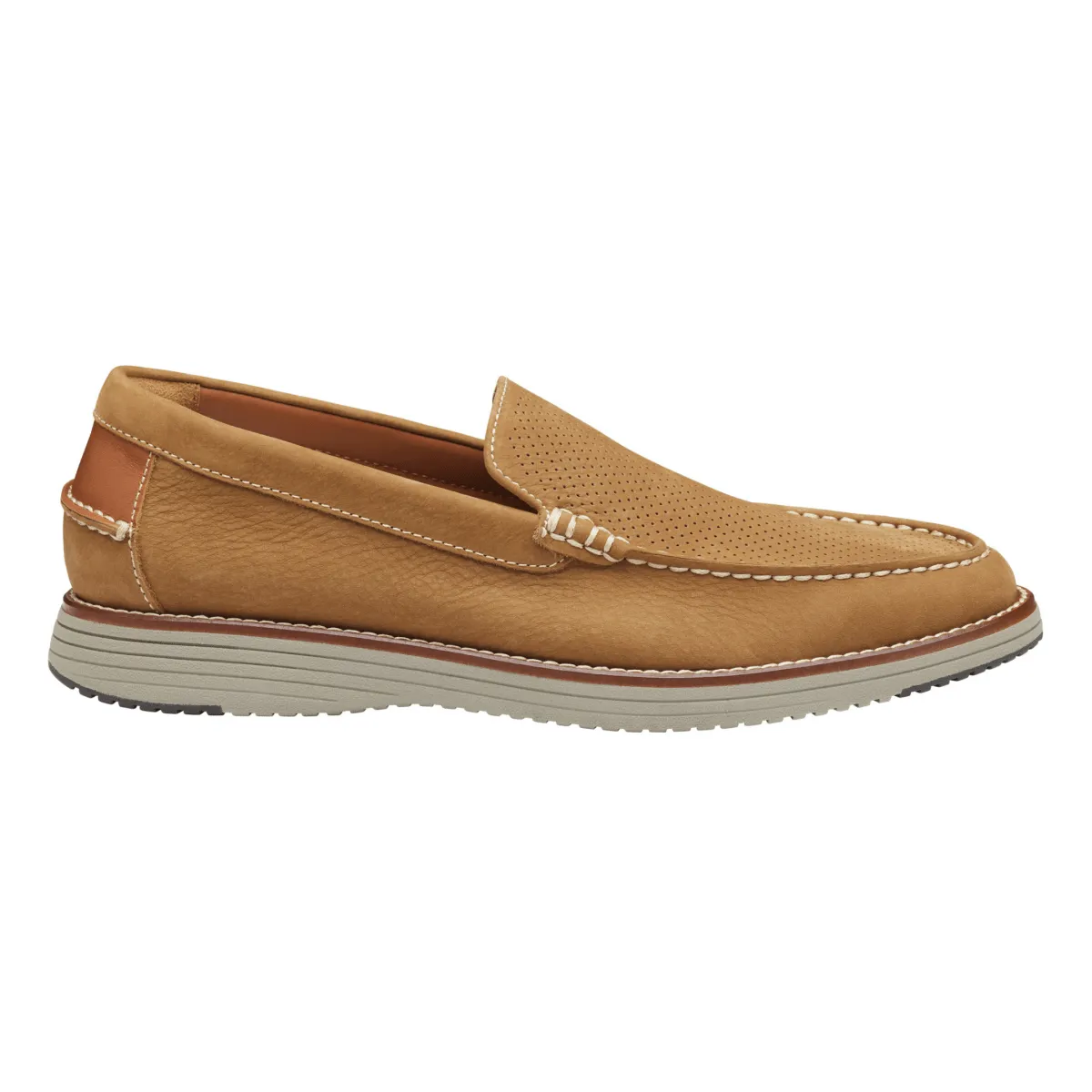 Johnston & Murphy Men's Upton Perfed Venetian Snuff Nubuck Blossom Hike Cushioned heel