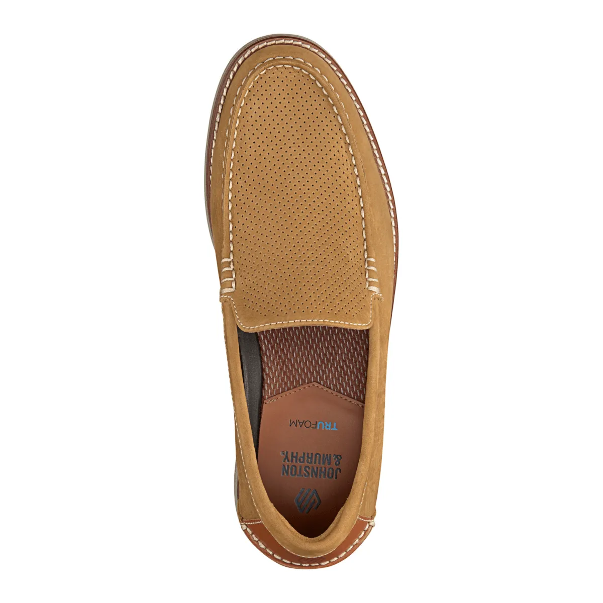 Round Edge Johnston & Murphy Men's Upton Perfed Venetian Snuff Nubuck
