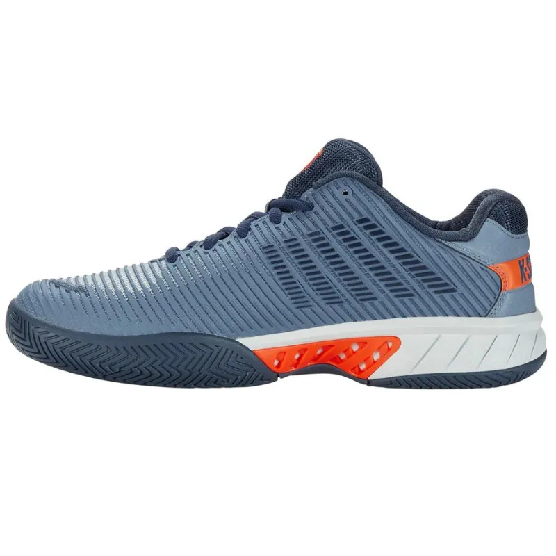 K Swiss Hypercourt Express 2 AC Mens Tennis Shoes - Winward Orion Blue / Scarlet Ibis Light Motion Training Style