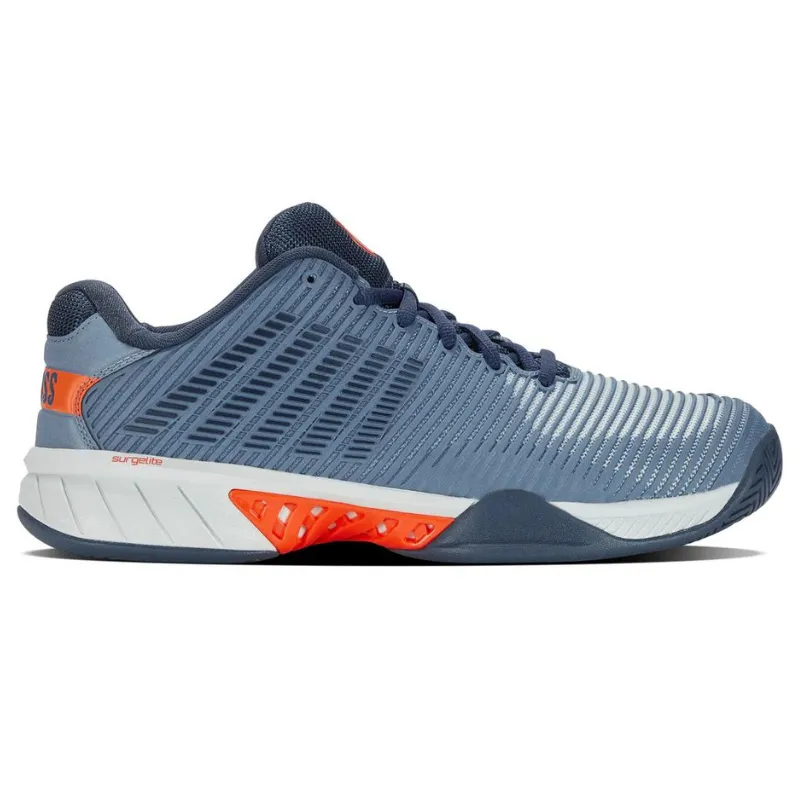 K Swiss Hypercourt Express 2 AC Mens Tennis Shoes - Winward Orion Blue / Scarlet Ibis Sport Utility