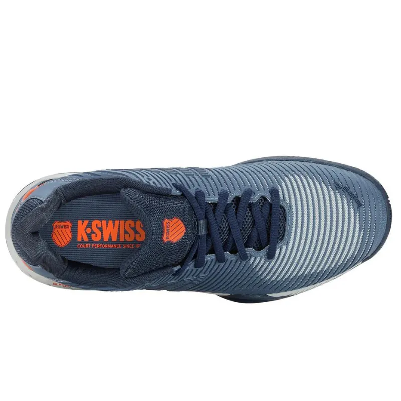 K Swiss Hypercourt Express 2 AC Mens Tennis Shoes - Winward Orion Blue / Scarlet Ibis Fast Motion