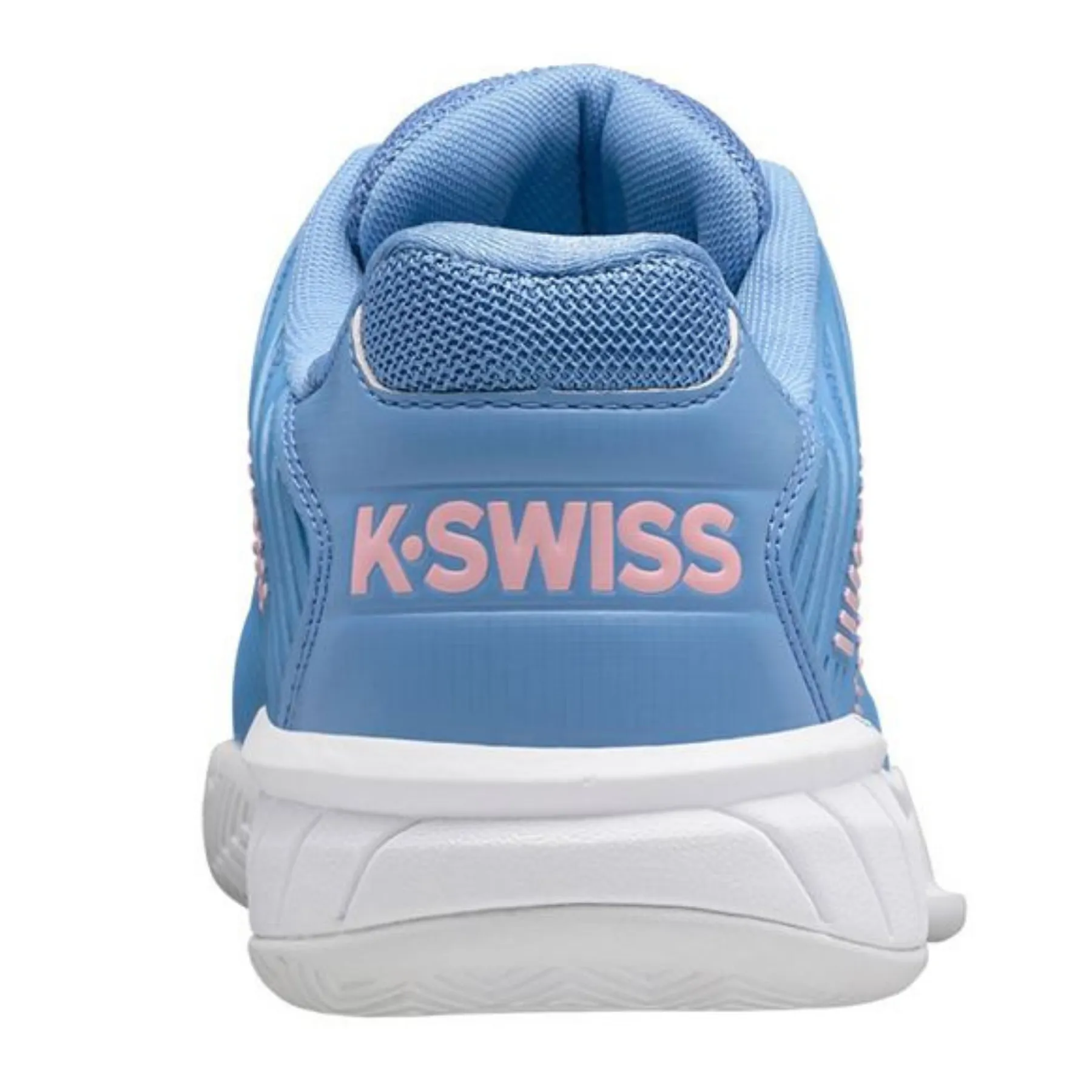 K Swiss Hypercourt Express 2 Silver Lake Blue/White/Orchid Pink Women Tennis Shoes Step Cushion Quick lacing