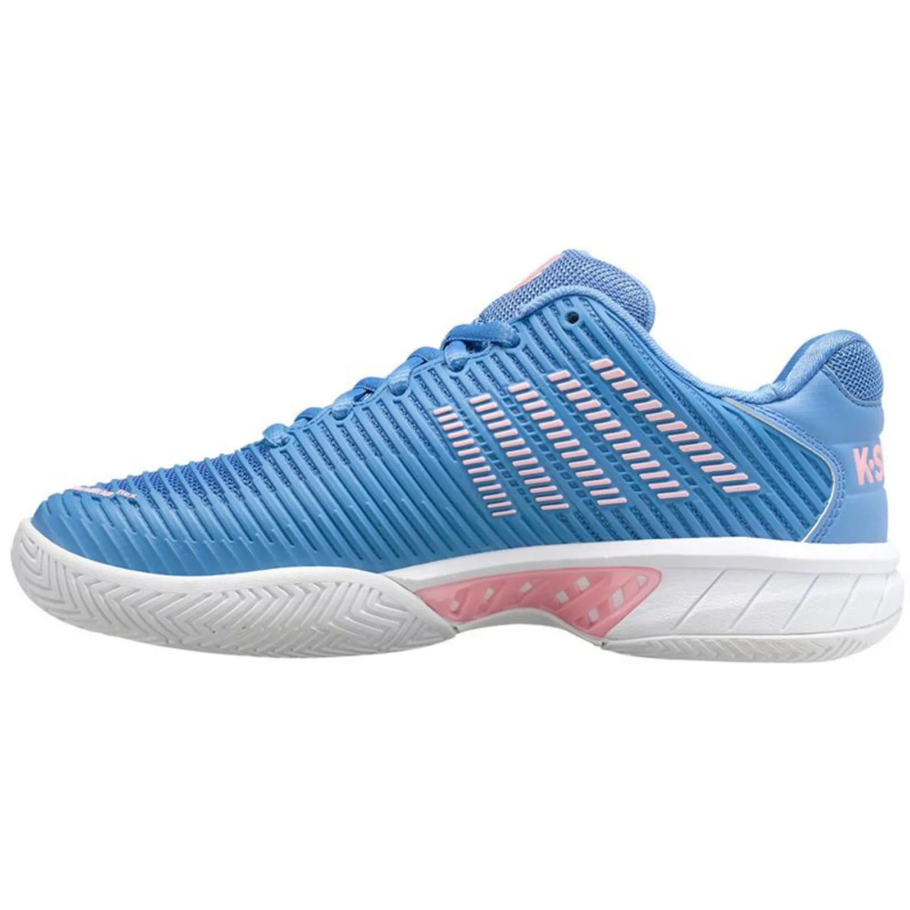 Beginner Runners K Swiss Hypercourt Express 2 Silver Lake Blue/White/Orchid Pink Women Tennis Shoes