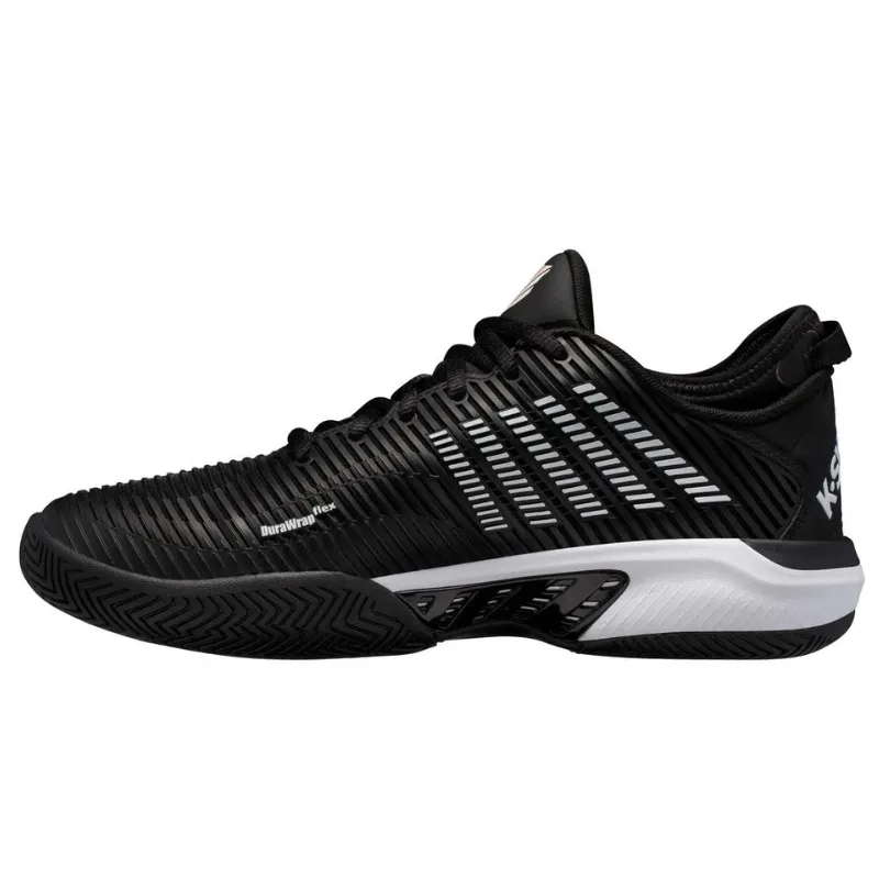 Minimal Sole K Swiss Hypercourt Supreme AC Tennis Shoes - Black / White