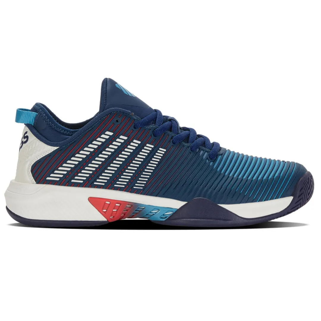 K Swiss Hypercourt Supreme Blue Opal /Blanc De Blanc /Lollipop Men Tennis Shoes Easy Slip