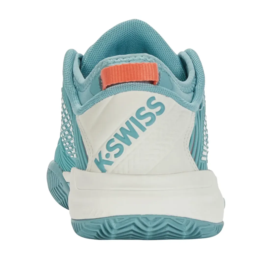 Foot alignment K Swiss Hypercourt Supreme HB Nile Blue/Blanc de Blanc/Desert Flower Women Tennis Shoes