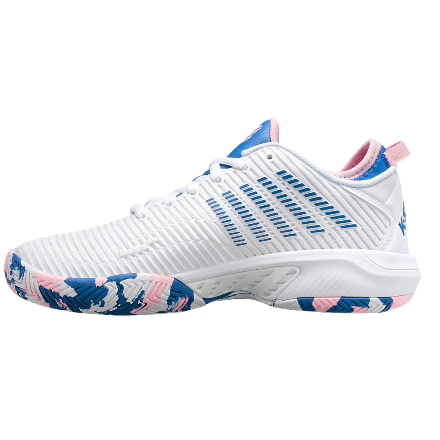 K Swiss Hypercourt Supreme  Women Tennis Shoes - White/Star Sapphire/Orchard Pink Soft Toe Box