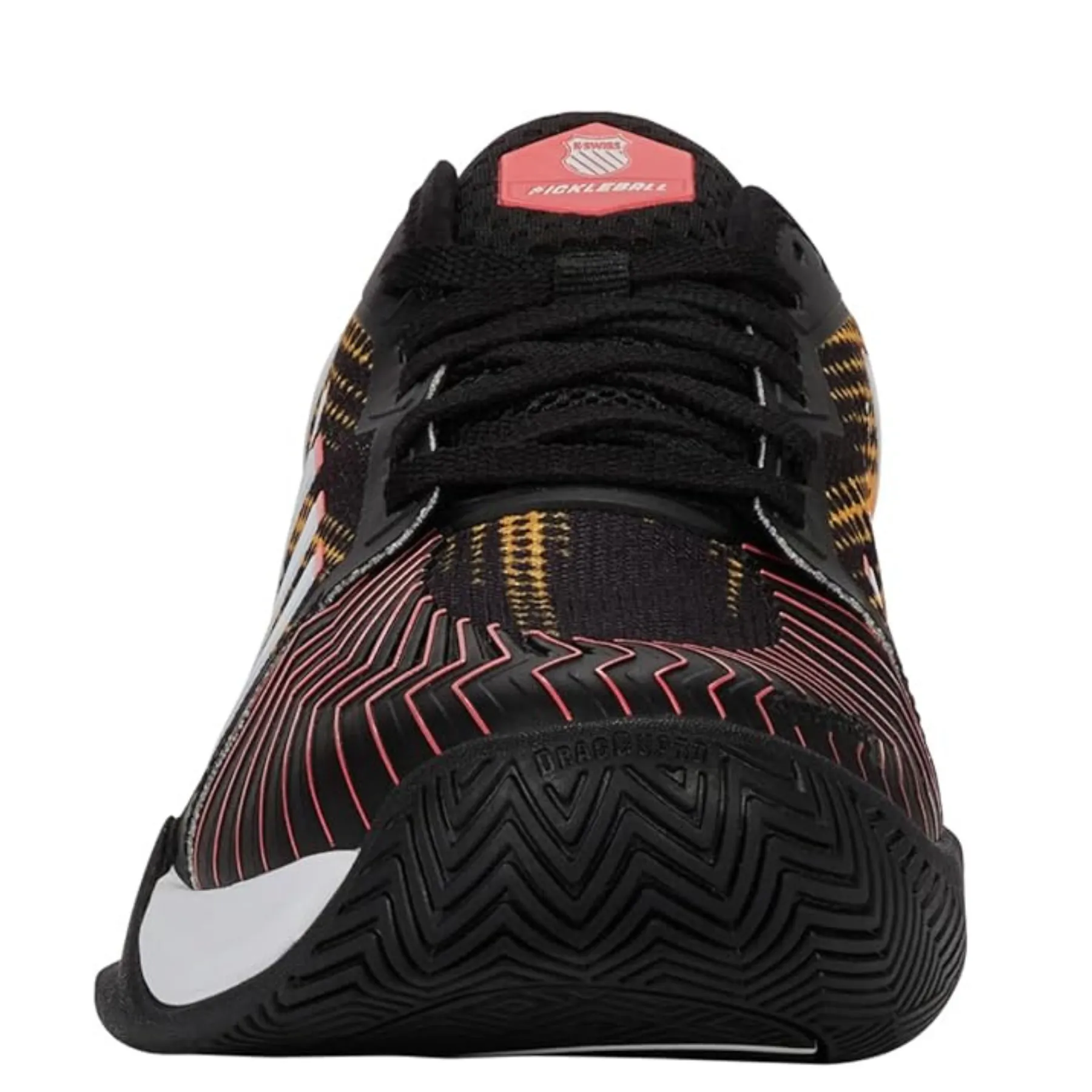 K-Swiss Pickleball Supreme Mens Shoe - Black/Dubarry Soft Interior Foot alignment
