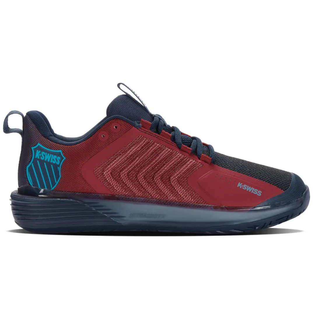 Stylish Design Form Fit K Swiss Ultrashot 3 Men Tennis Shoes - Lollipop/Blue Opal/Blanc de Blanc