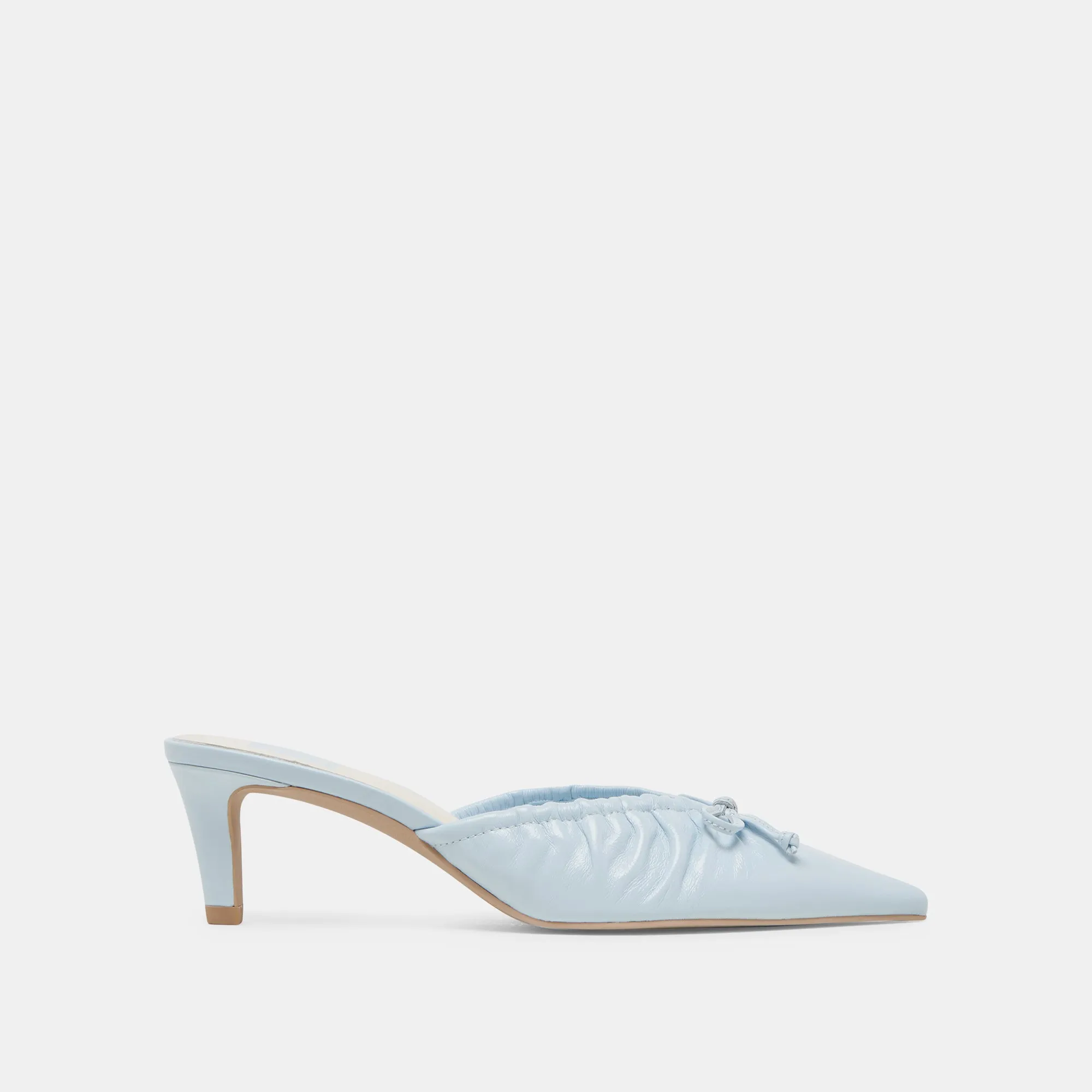KAIRI MID HEELS ICE BLUE CRINKLE PATENT Stretchable Fabric