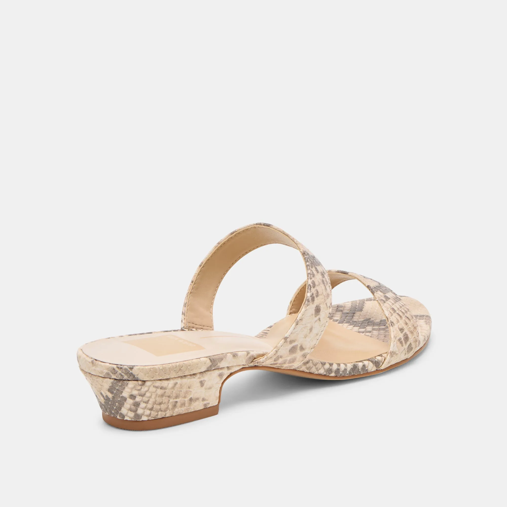 Comfortable Material KAMILE SANDALS NATURAL SNAKE EMBOSSED LEATHER