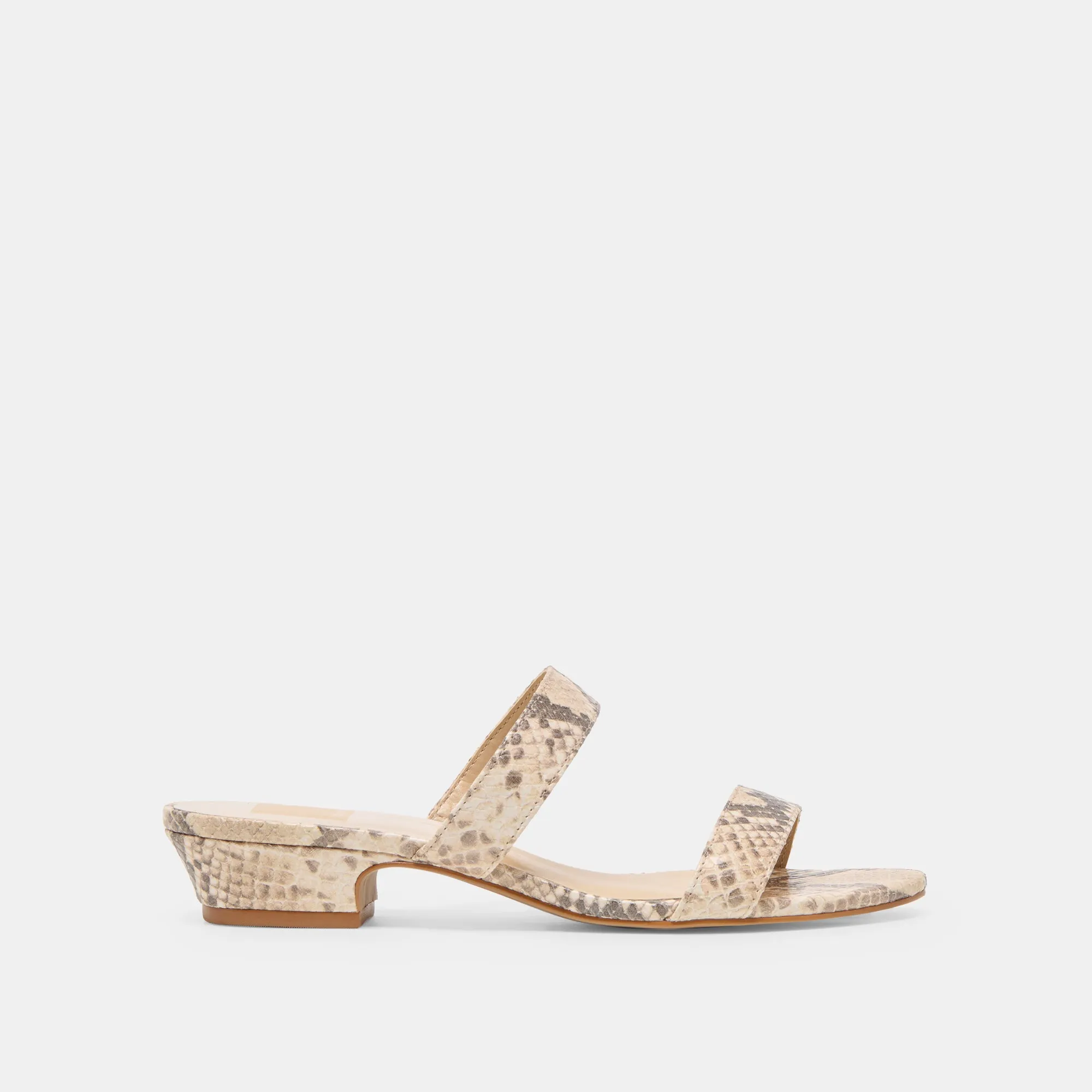KAMILE SANDALS NATURAL SNAKE EMBOSSED LEATHER Comfortable Foot Feel