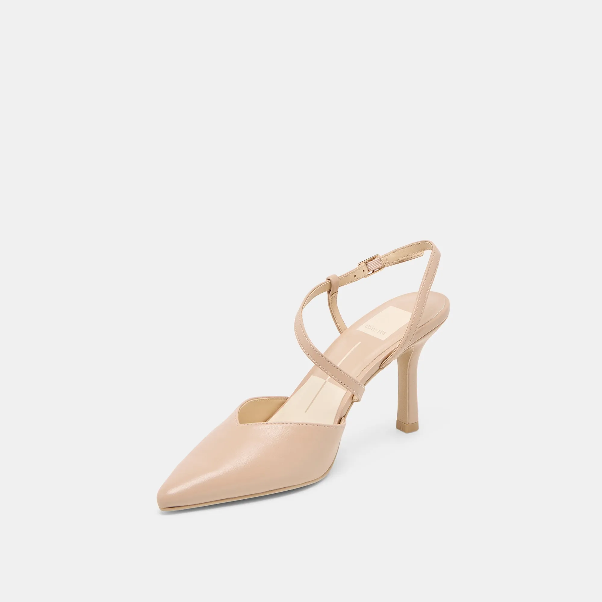 Luxe Evening Heels Classic White Heels KAMRA HEELS BEIGE LEATHER