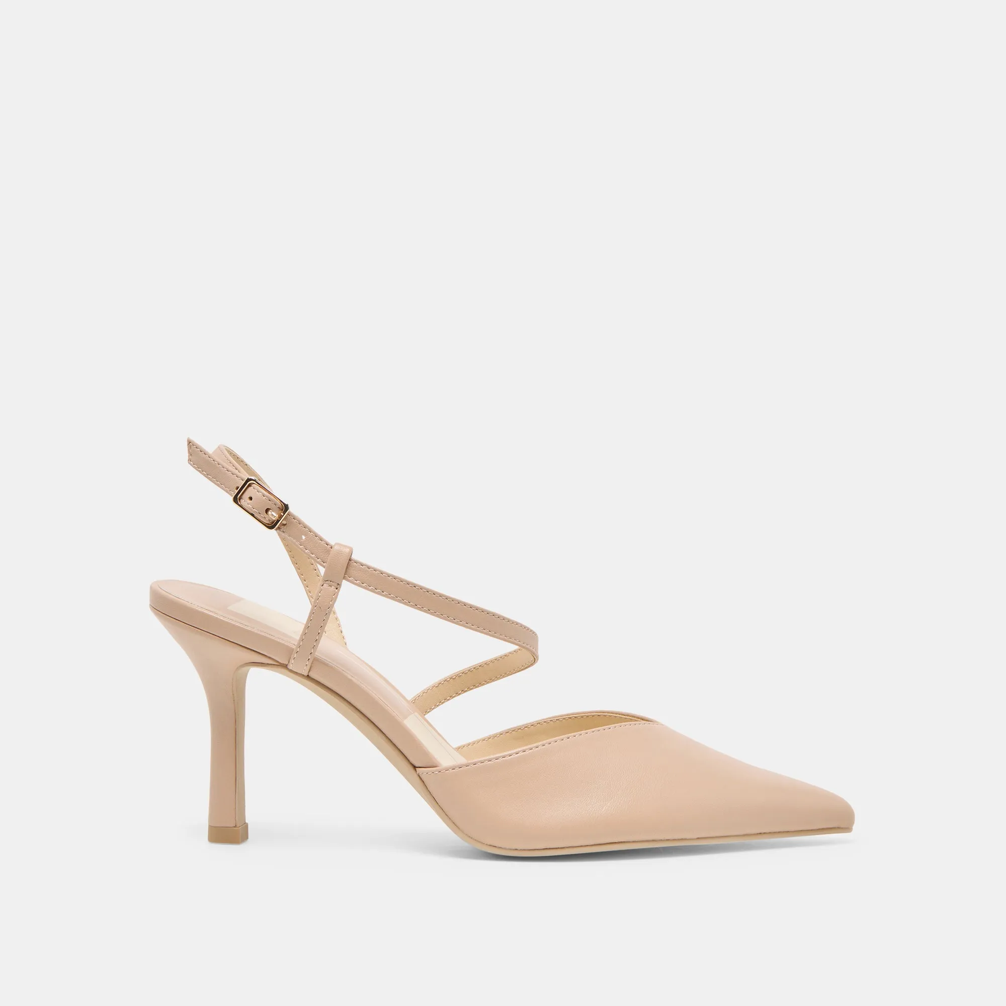 KAMRA HEELS BEIGE LEATHER Eva Midsole Decorative High Heels