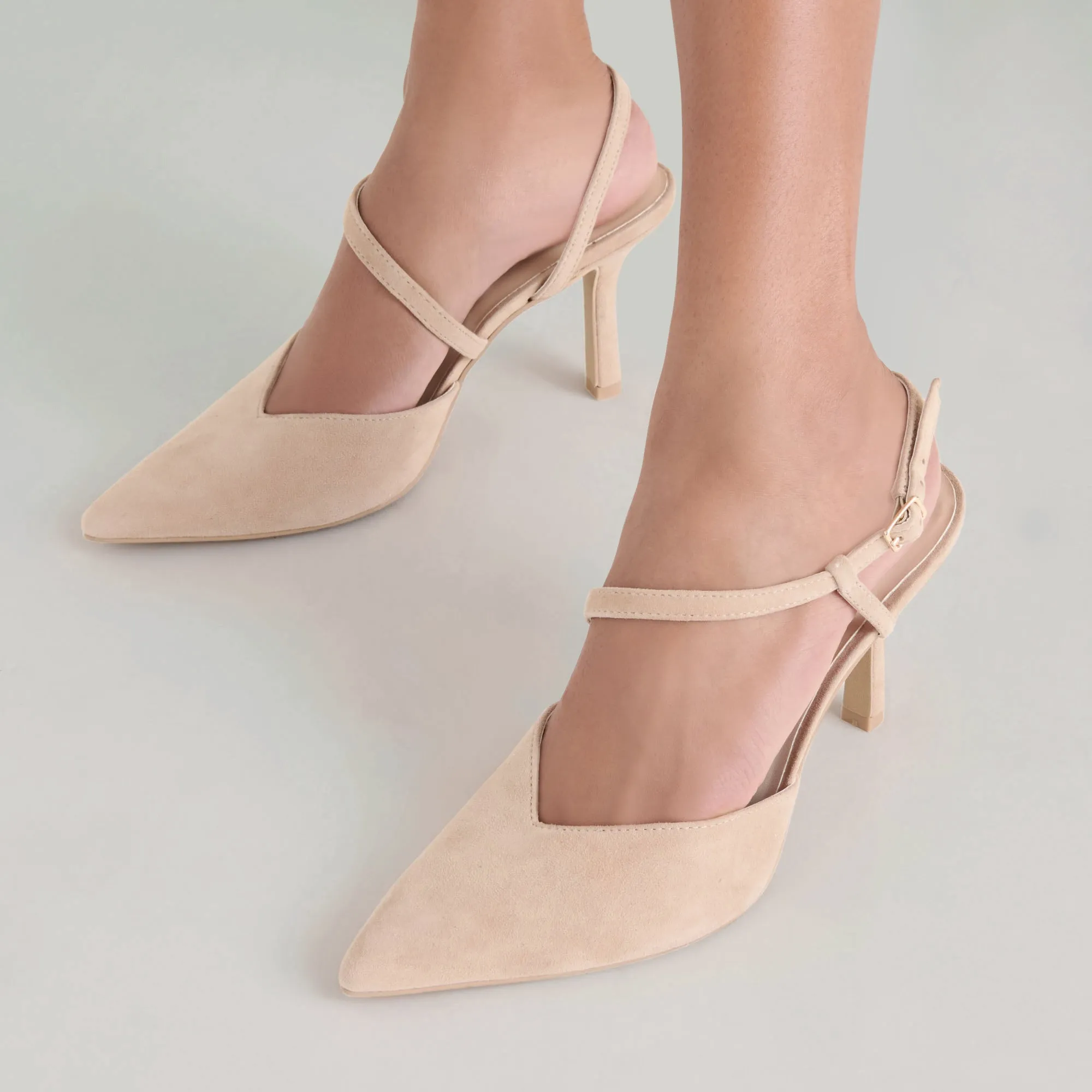 Chic Designer Heels Comfortable Heels for Work KAMRA HEELS CAMEL SUEDE