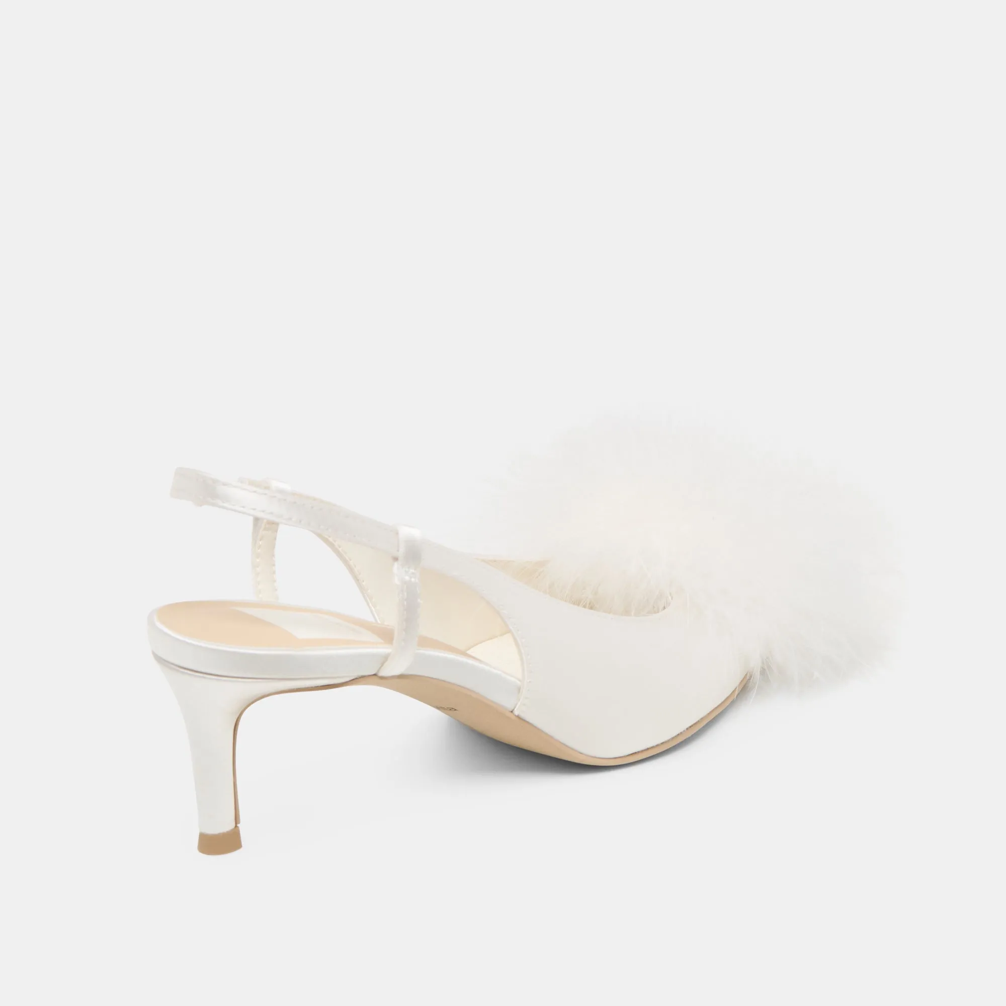KAMY HEELS TRUE WHITE SATIN Pointed Toe