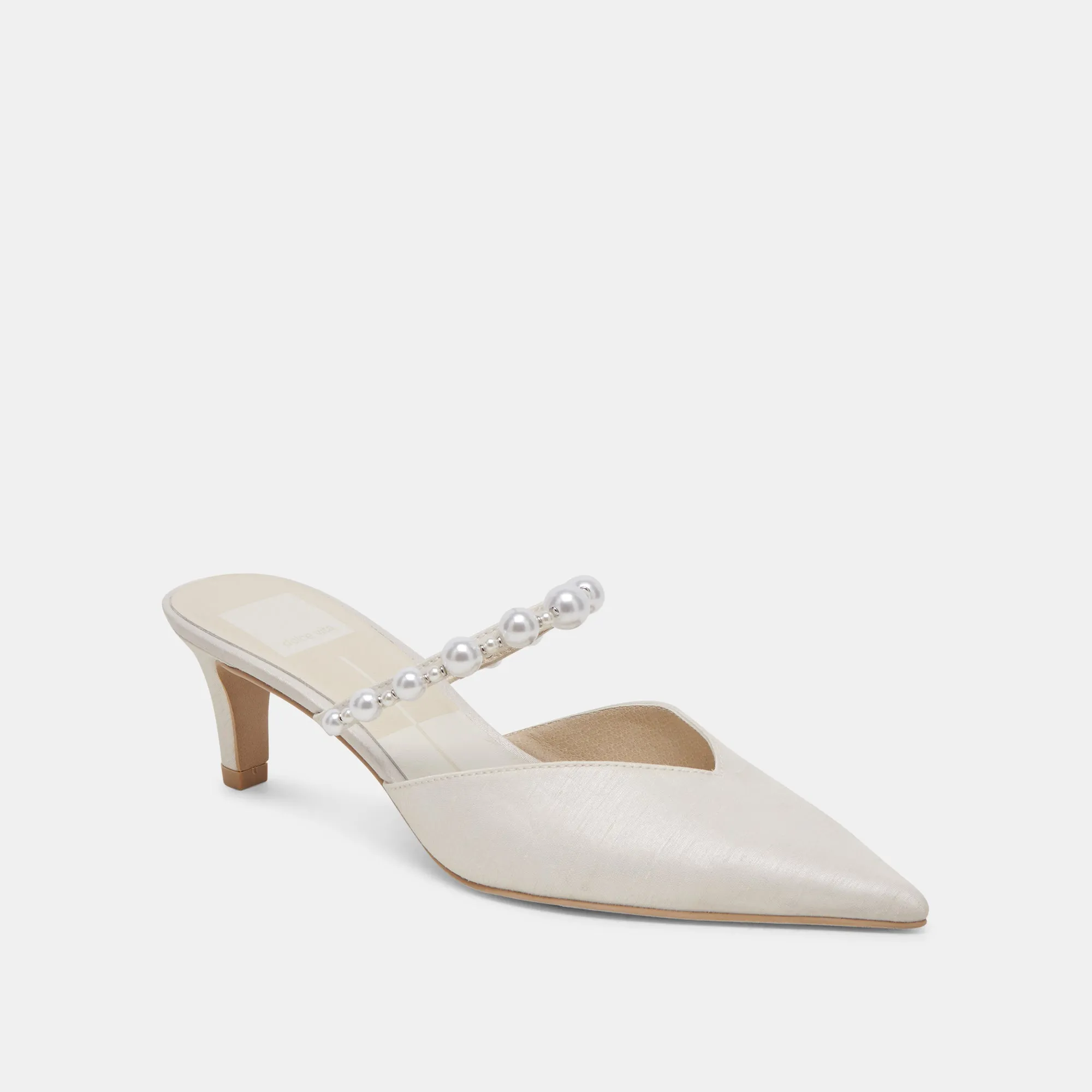 Timeless Sandals Cute Heels KANIKA PEARL MID HEELS VANILLA PEARLS