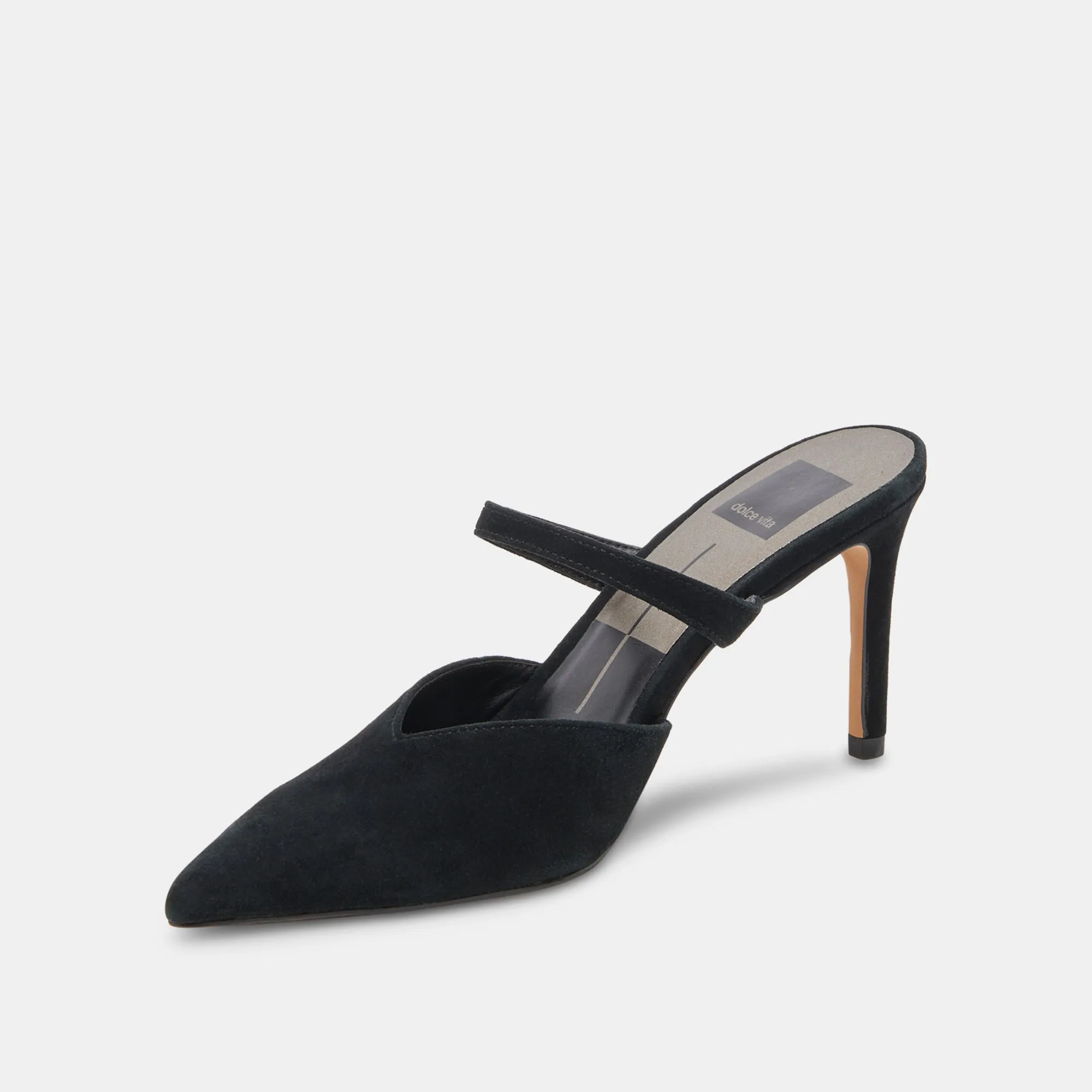 KANIKA WIDE HEELS ONYX SUEDE Premium Pumps Comfortable Flats