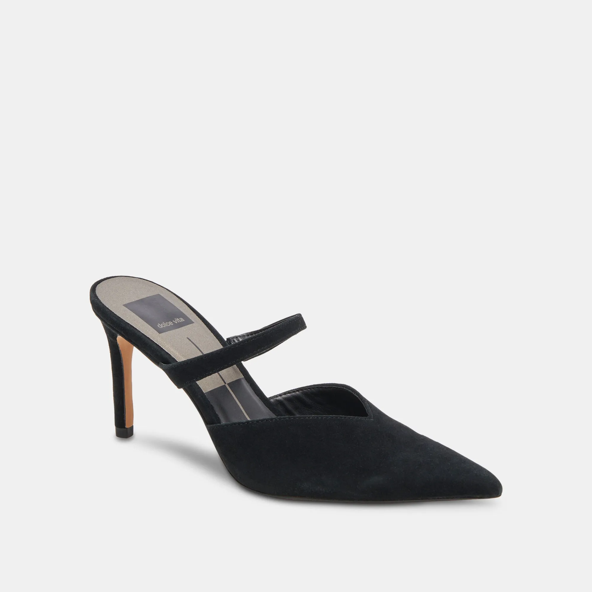 KANIKA WIDE HEELS ONYX SUEDE Minimalist Heels Sophisticated Shoes
