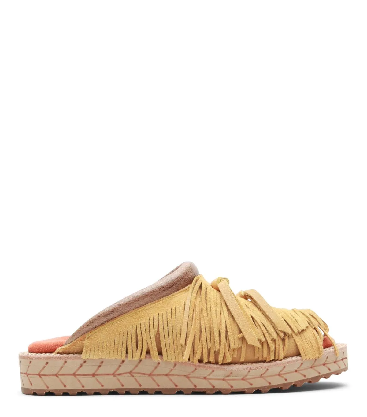 Lightweight durability Vegan Kapital Deer Leather Pueblo Sabot Sandals Yellow