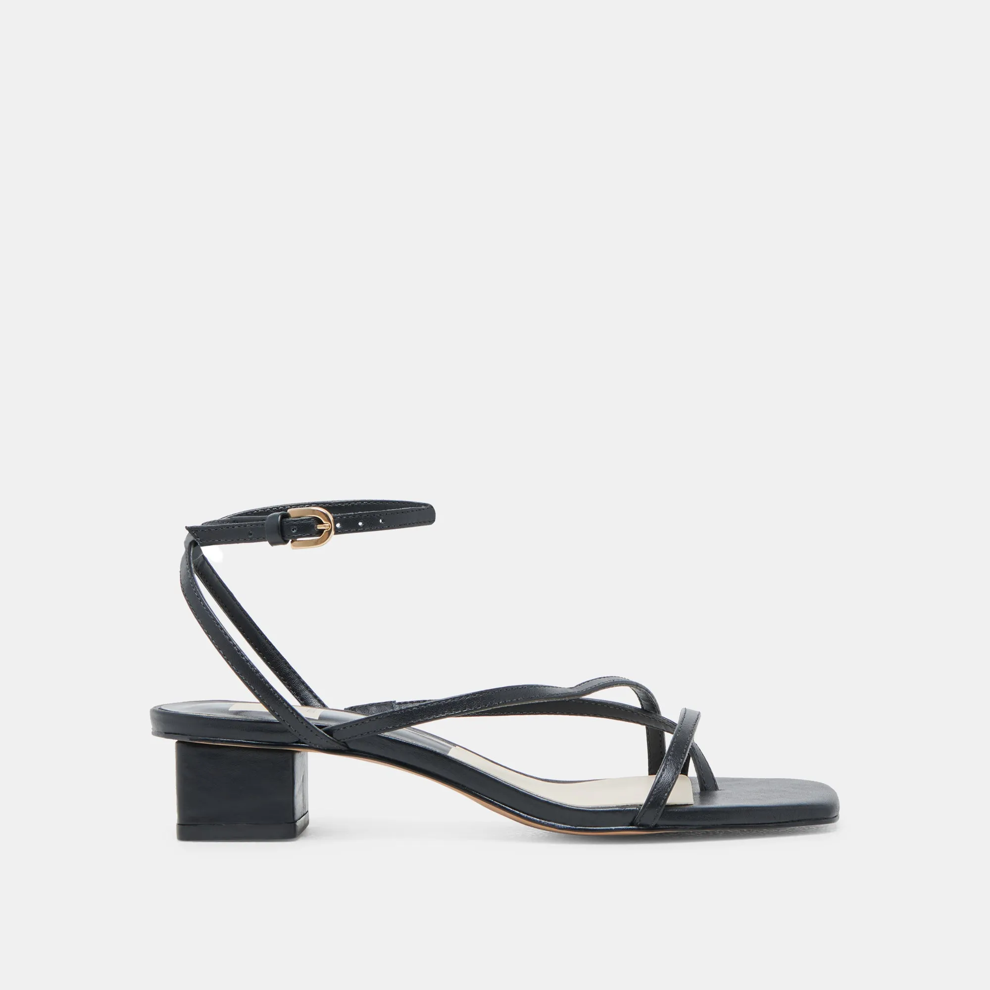 KARLOS SANDALS BLACK LEATHER Clear High Heels