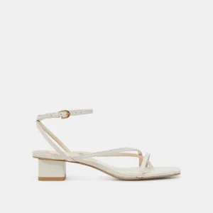 KARLOS SANDALS BONE LEATHER Casual Heels for Work Casual Day Heels