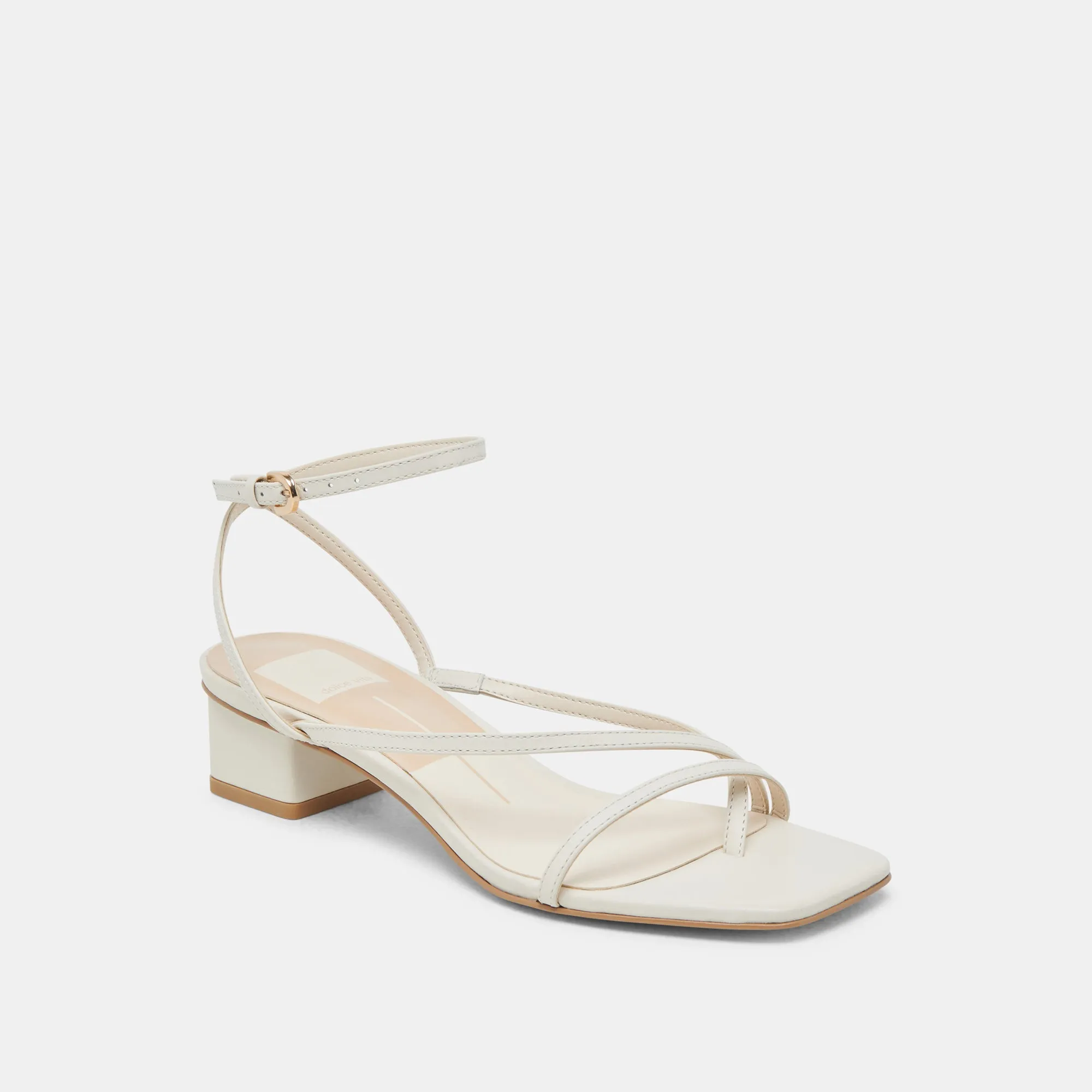 KARLOS SANDALS BONE LEATHER Nude Heels