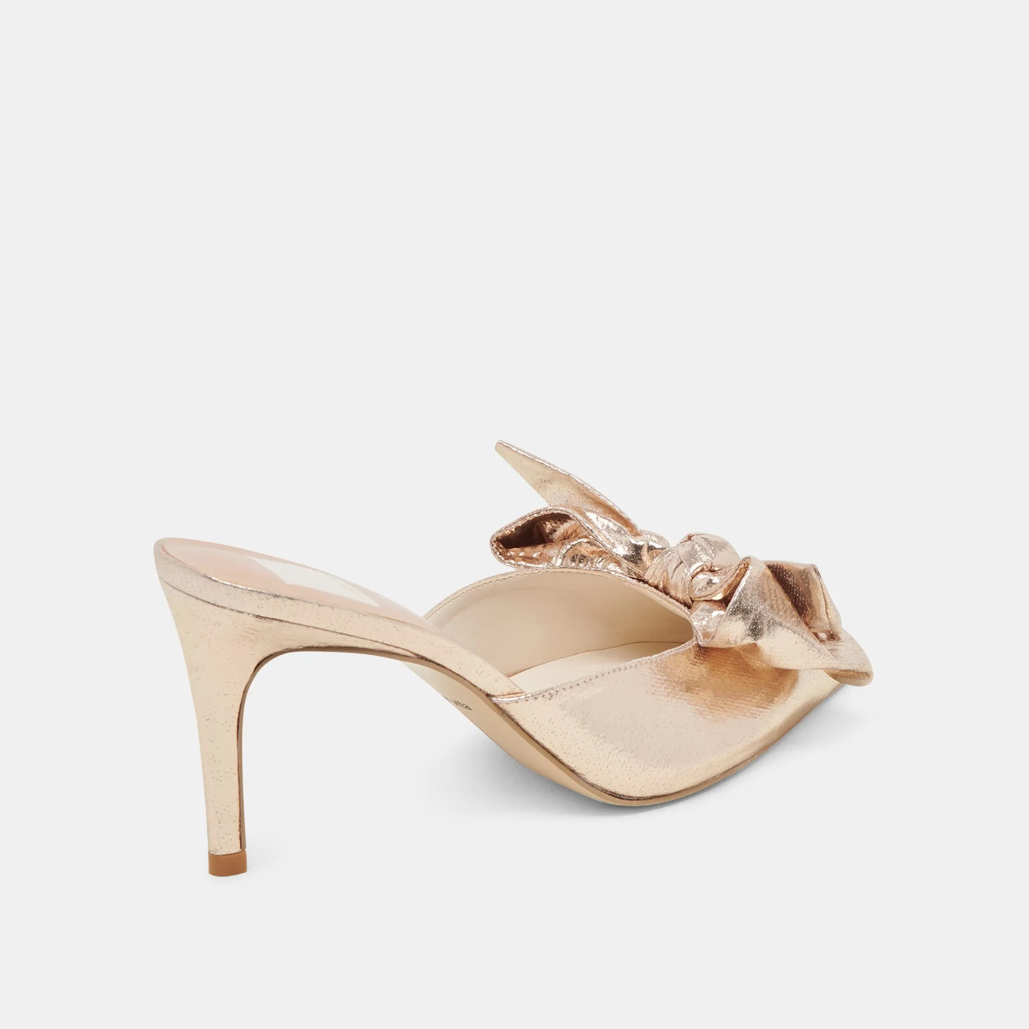 KAYLI HEELS PLATINUM SATIN Enhanced Mobility Pointed Toe
