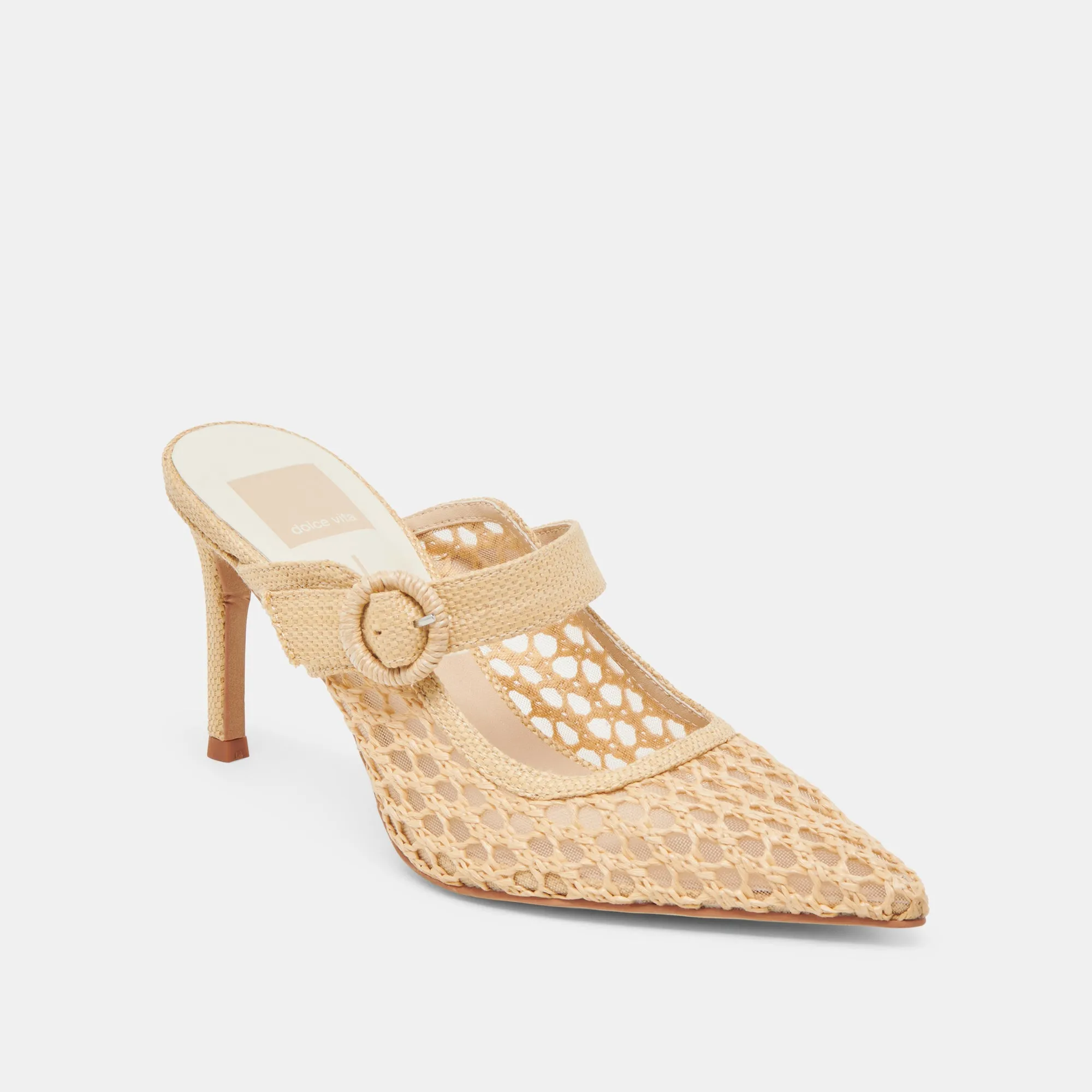 Breathable Design KEEKEE HEELS LT NATURAL WOVEN RAFFIA