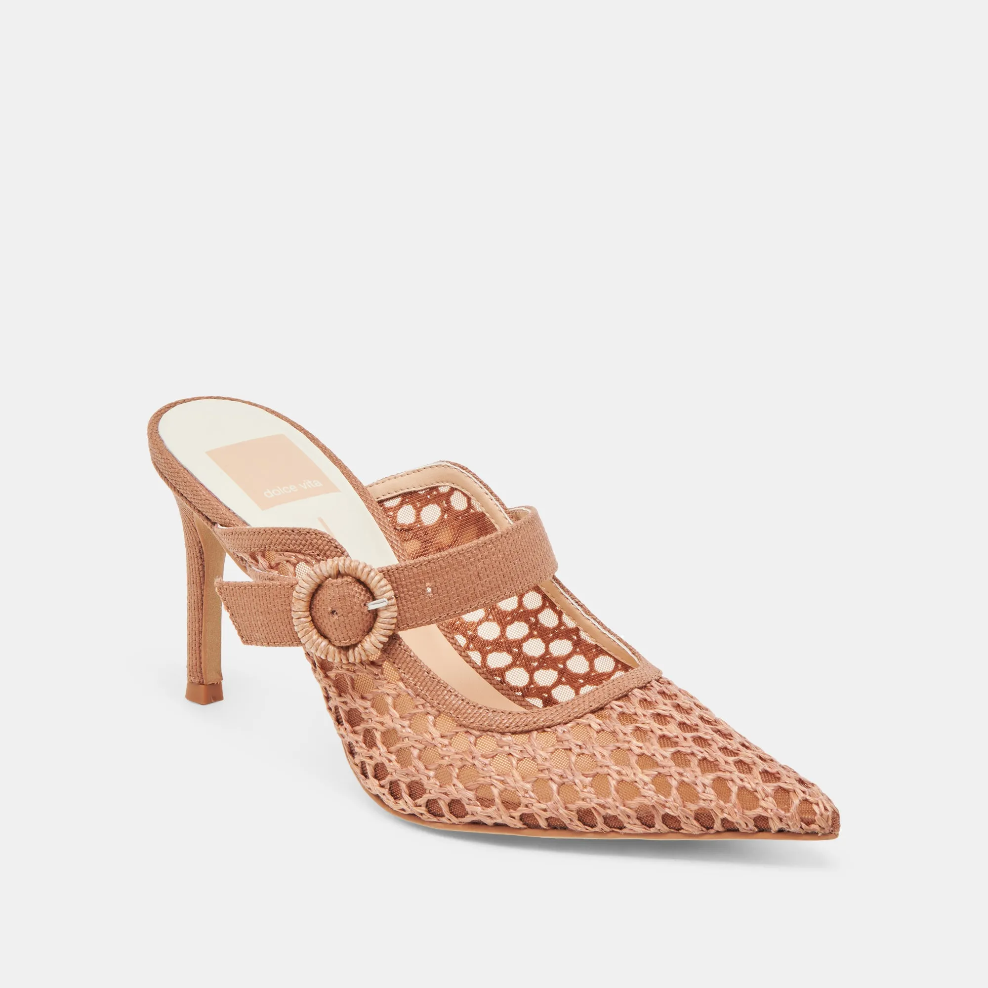 KEEKEE HEELS SADDLE WOVEN RAFFIA Casual Day Heels Chunky Wedge Heels