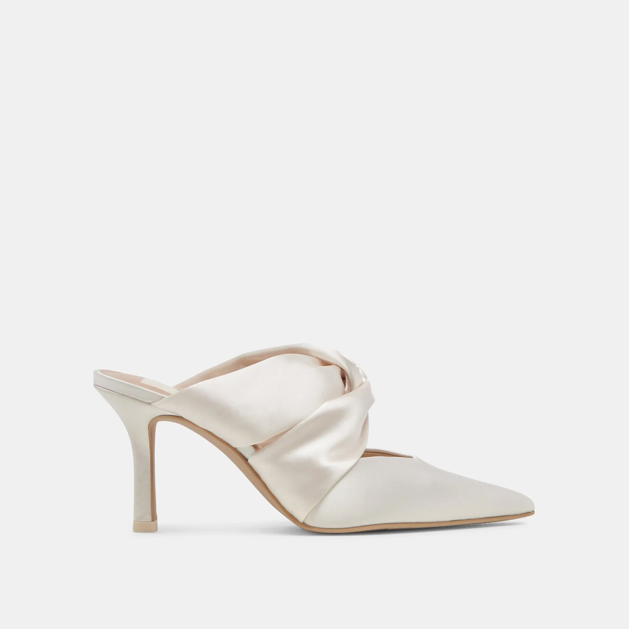 Fashionable Sandals Premium Footwear KELSY HEELS CREME SATIN